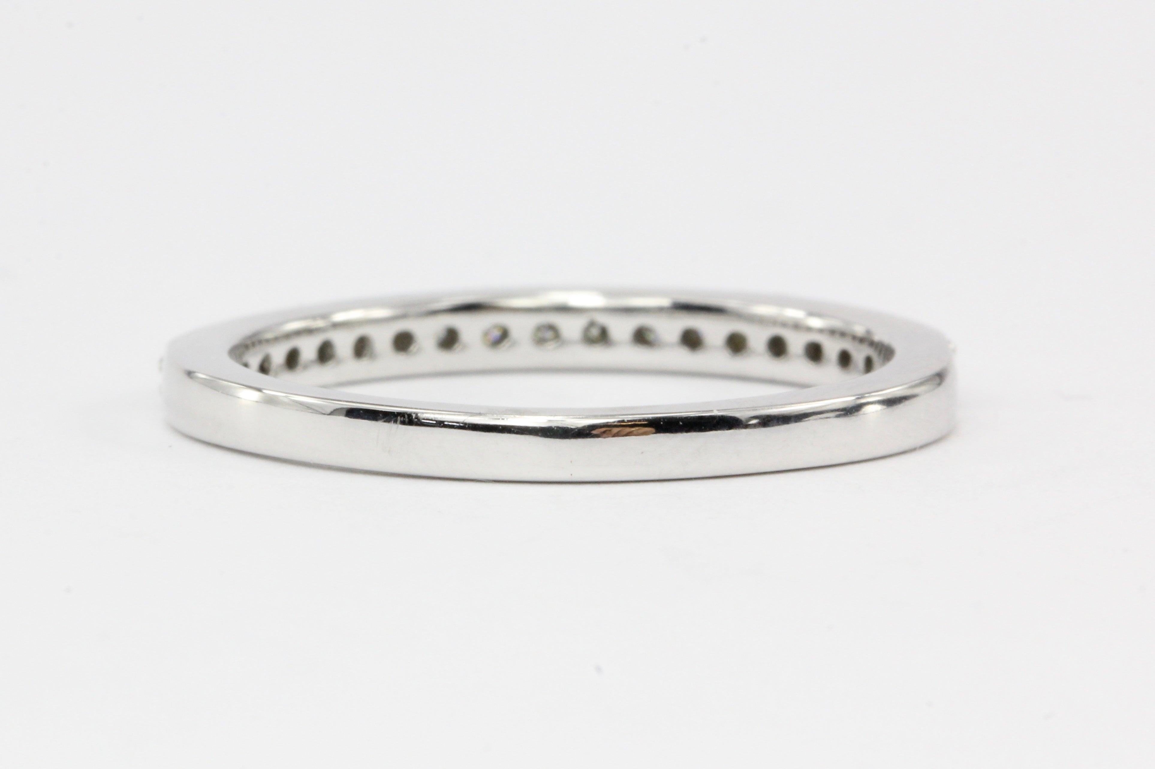 14K White Gold .20 Carat Diamond Half Band Size 8 - Queen May