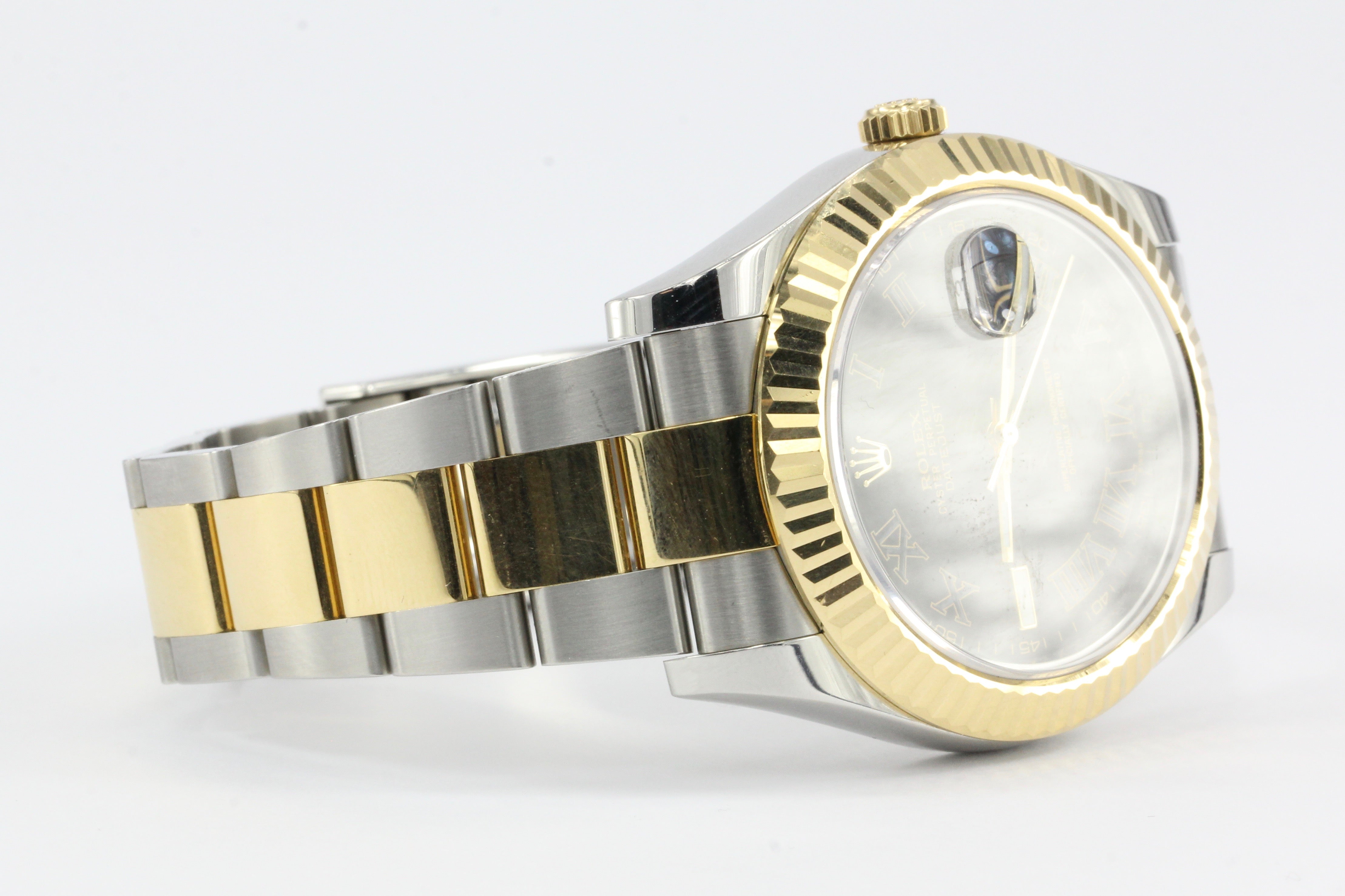 Rolex 2015 Oyster Datejust 116333 Slate Roman Dial Steel 18k Mens Watch - Queen May