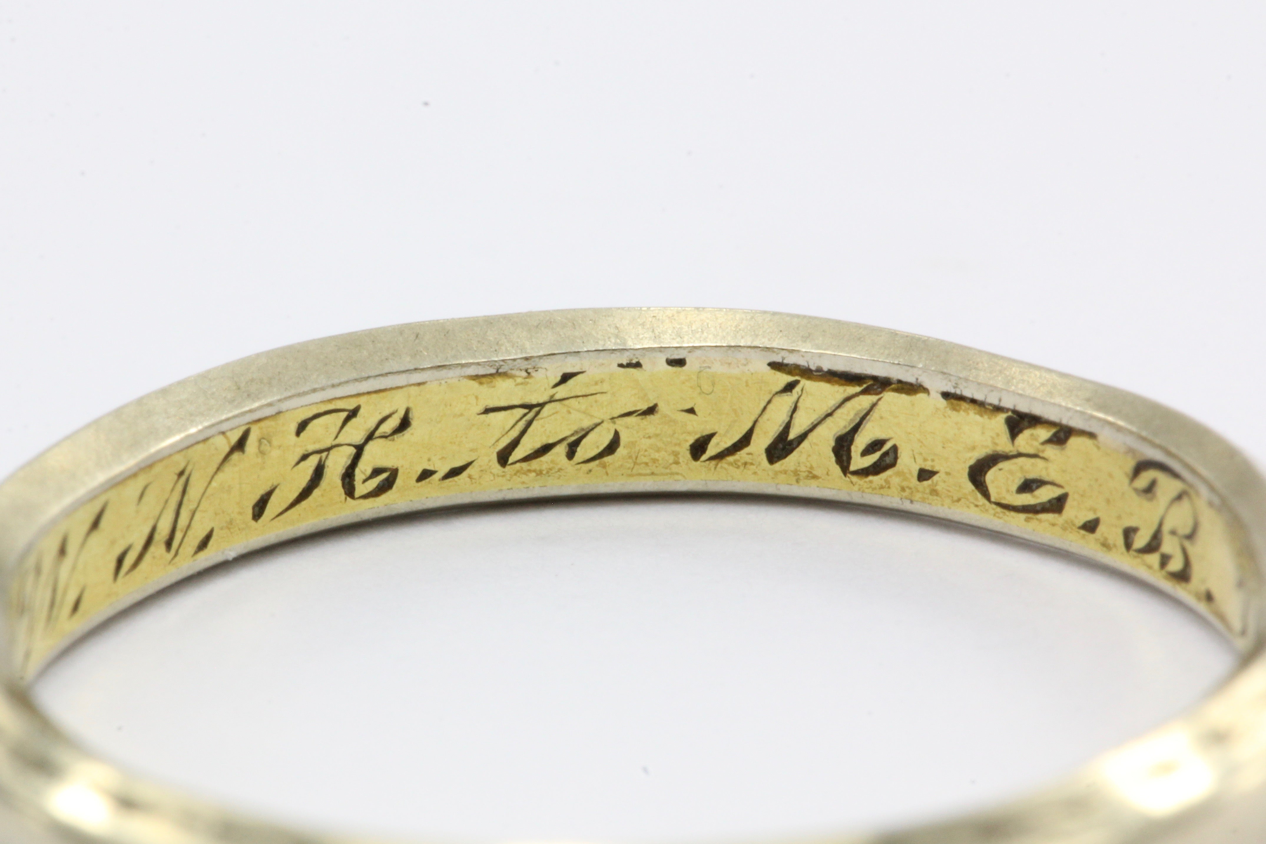 Art Deco Platinum + 18K Gold Band Ring Size 7 c.1919 - Queen May