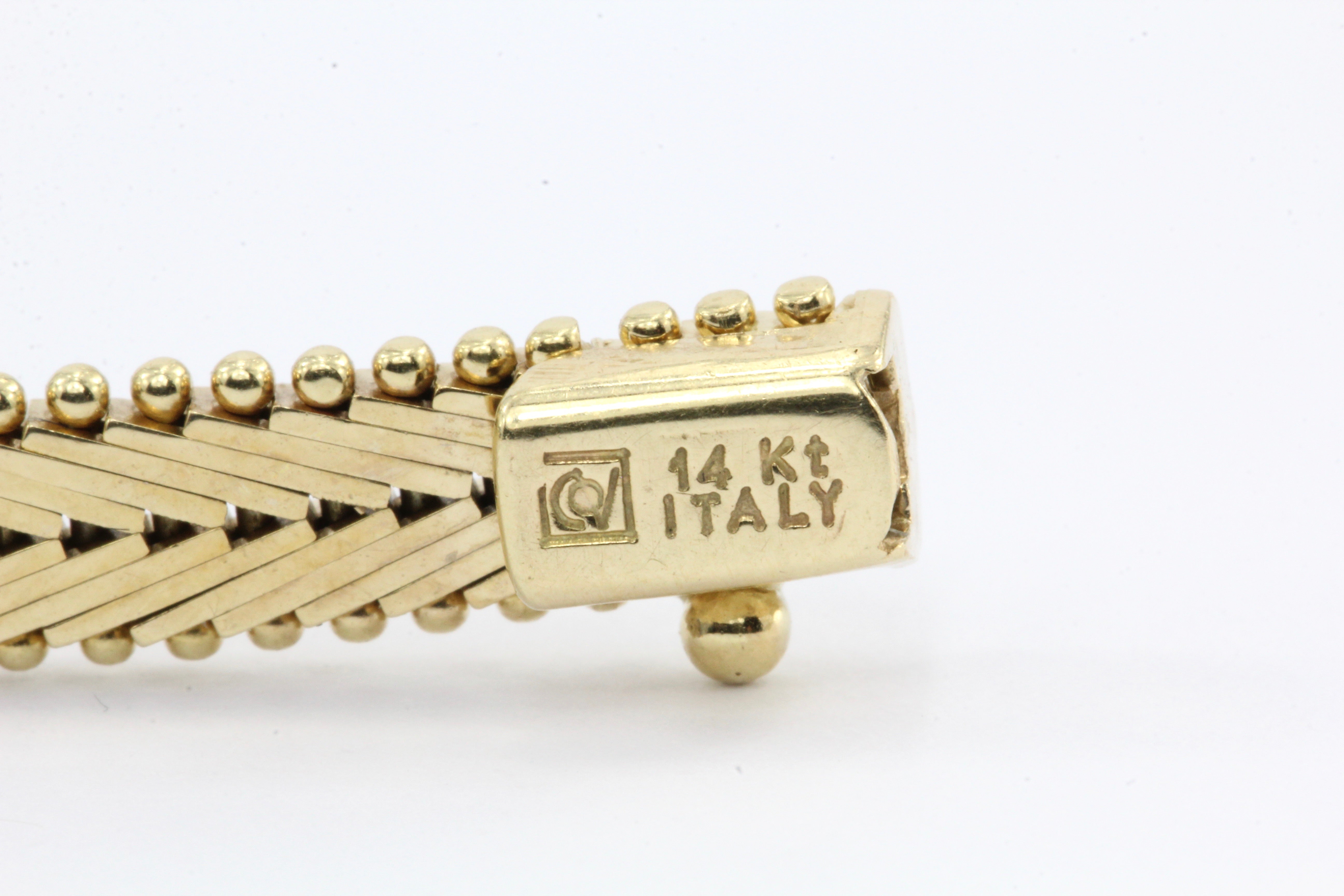 Vintage 14K Gold Sapphire & Diamond Tennis Bracelet - Queen May