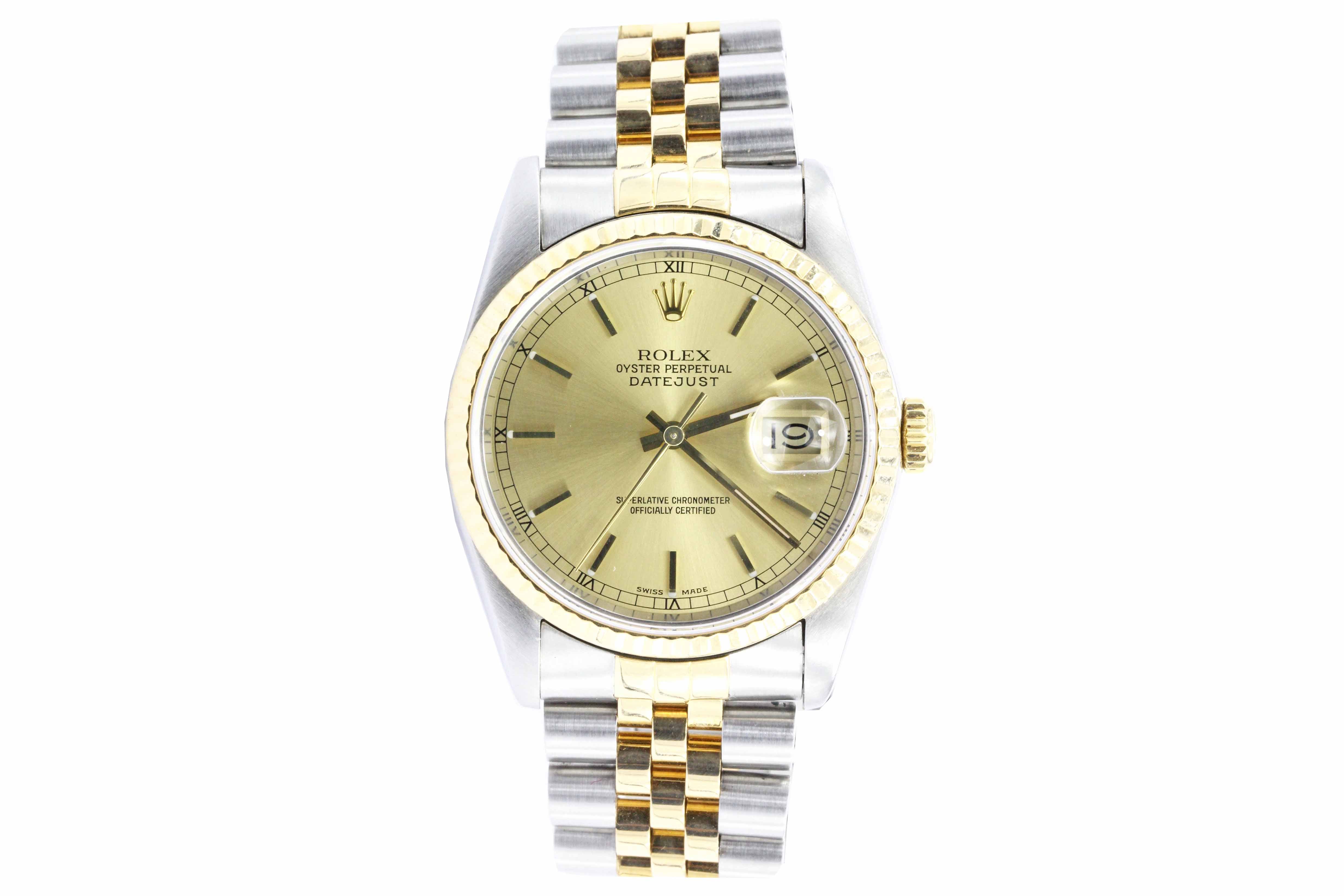 Rolex 18K Yellow Gold and Stainless Steel Oyster Perpetual DateJust 16233 - Queen May
