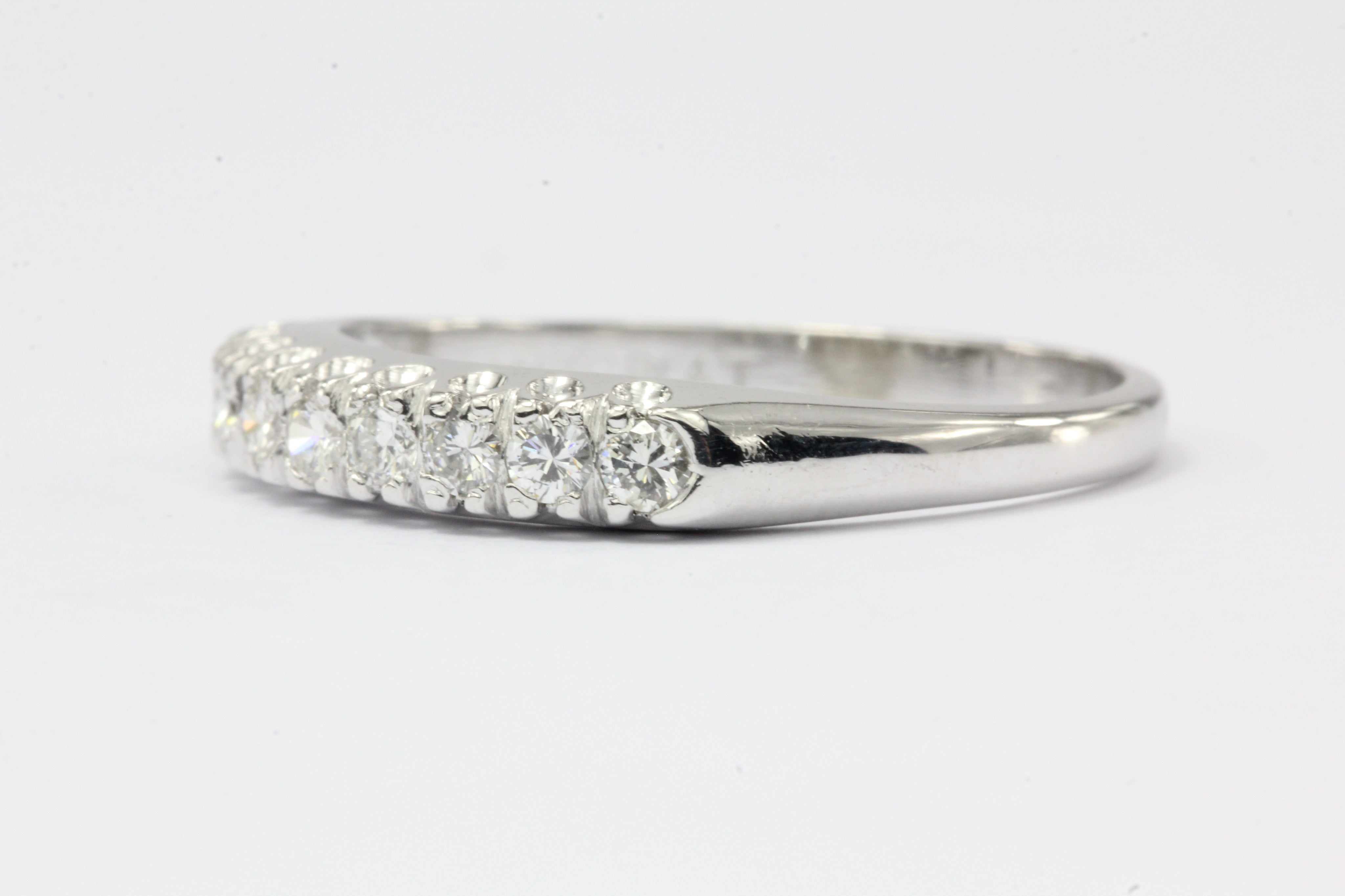 Platinum 1/2 CTW Diamond Ring Wedding Band - Queen May