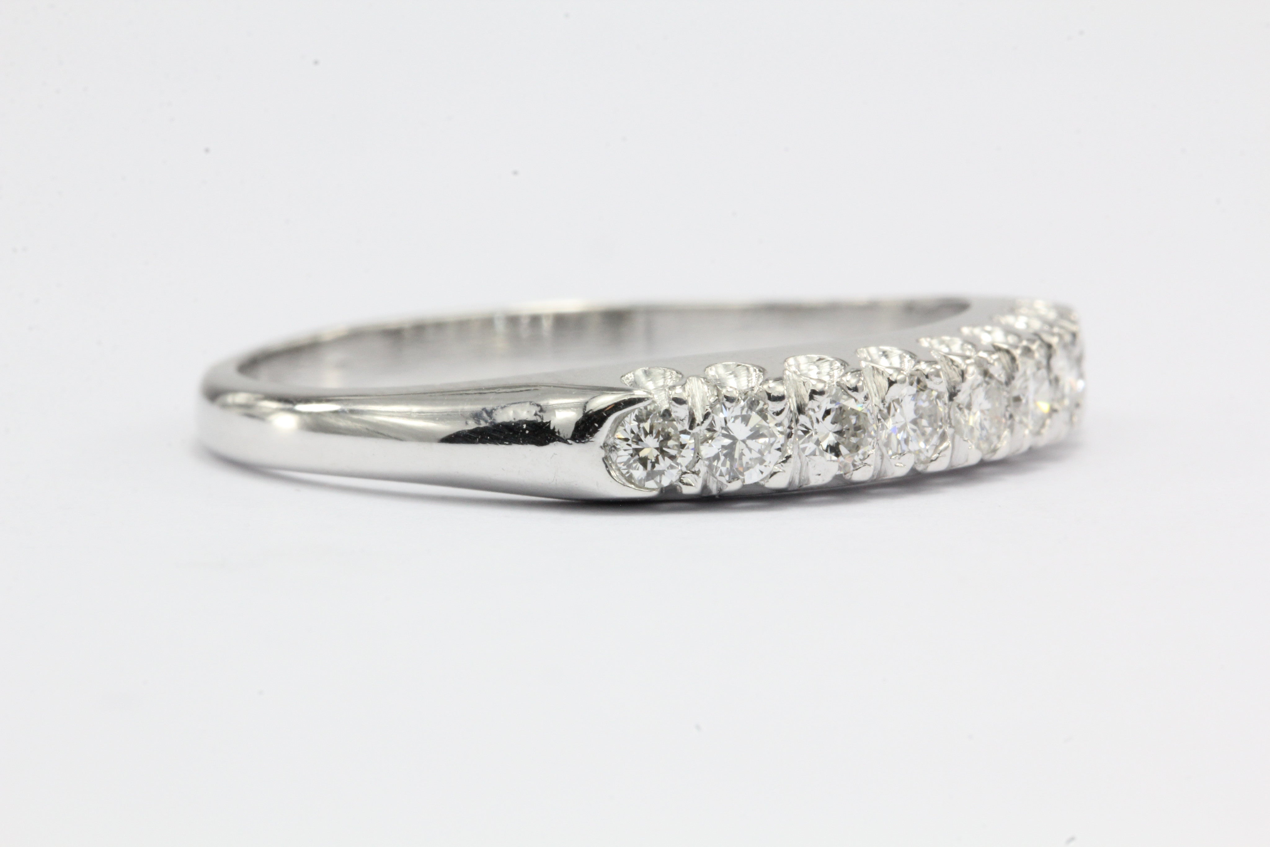 Platinum 1/2 CTW Diamond Ring Wedding Band - Queen May