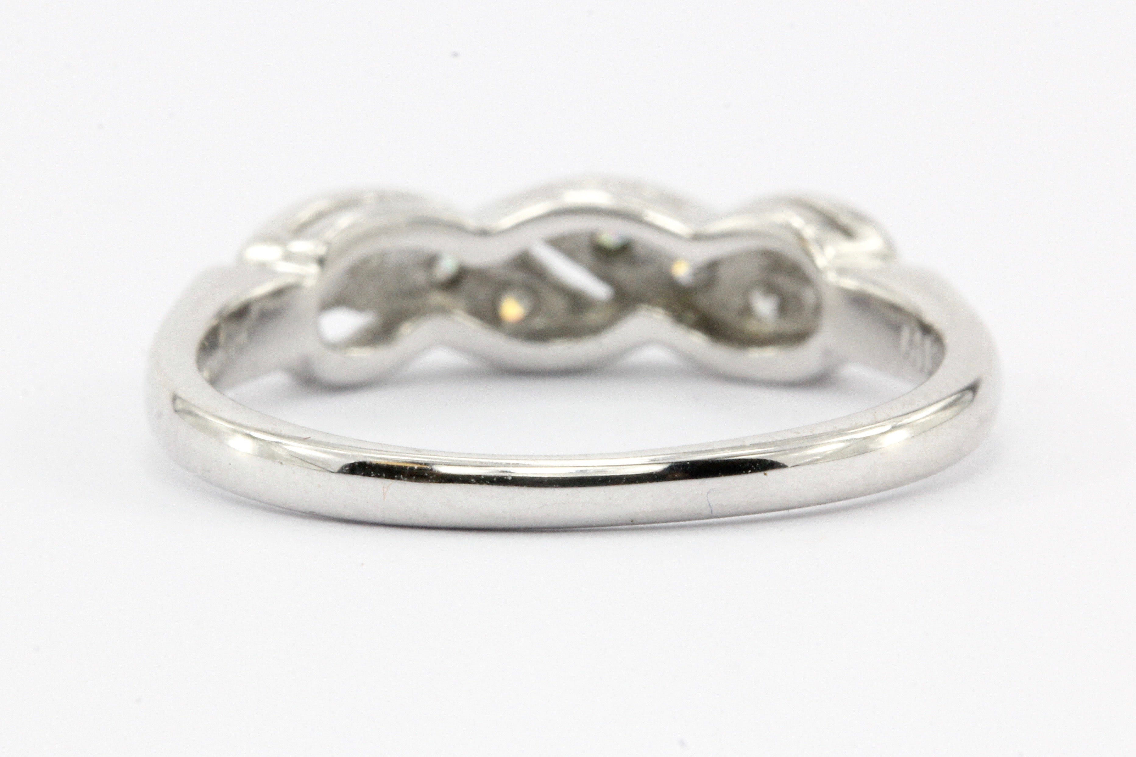 Art Nouveau 14K White Gold Diamond Wedding Band c.1917 - Queen May