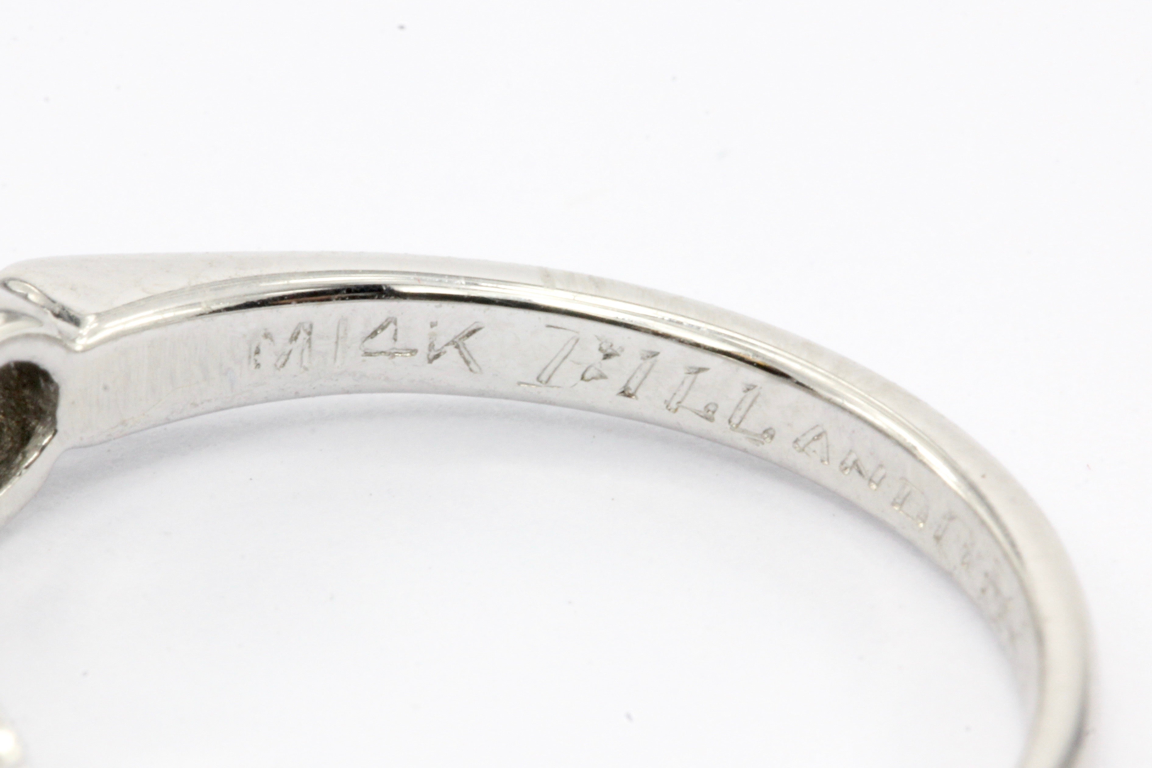 Art Nouveau 14K White Gold Diamond Wedding Band c.1917 - Queen May