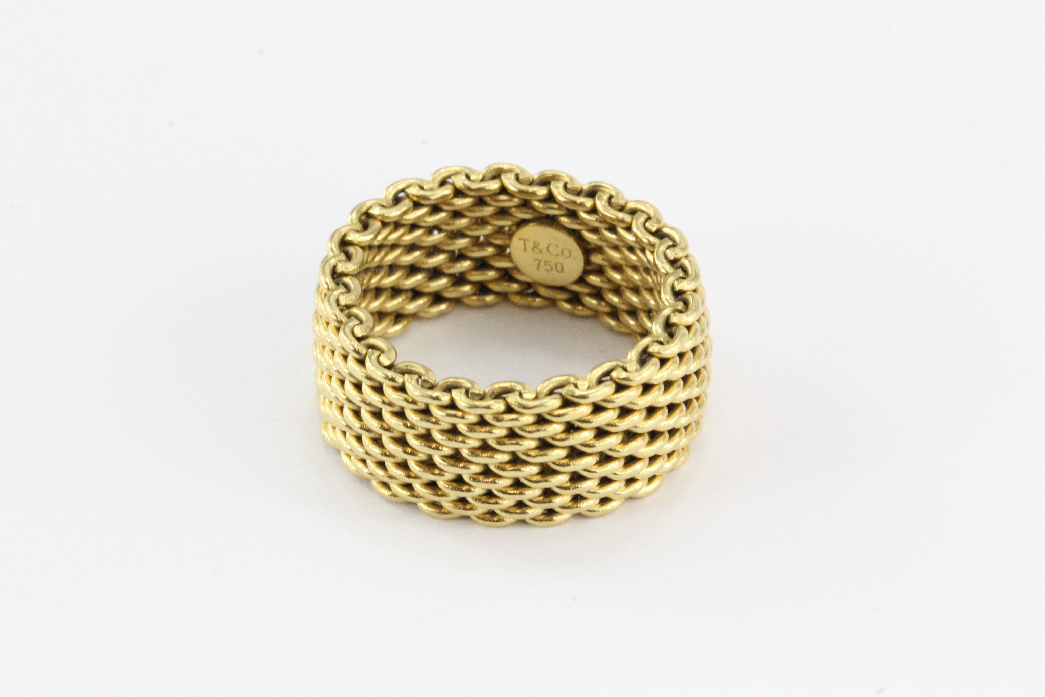 Tiffany & Co 18K Yellow Gold Somerset Band Ring Size 9.25 - Queen May