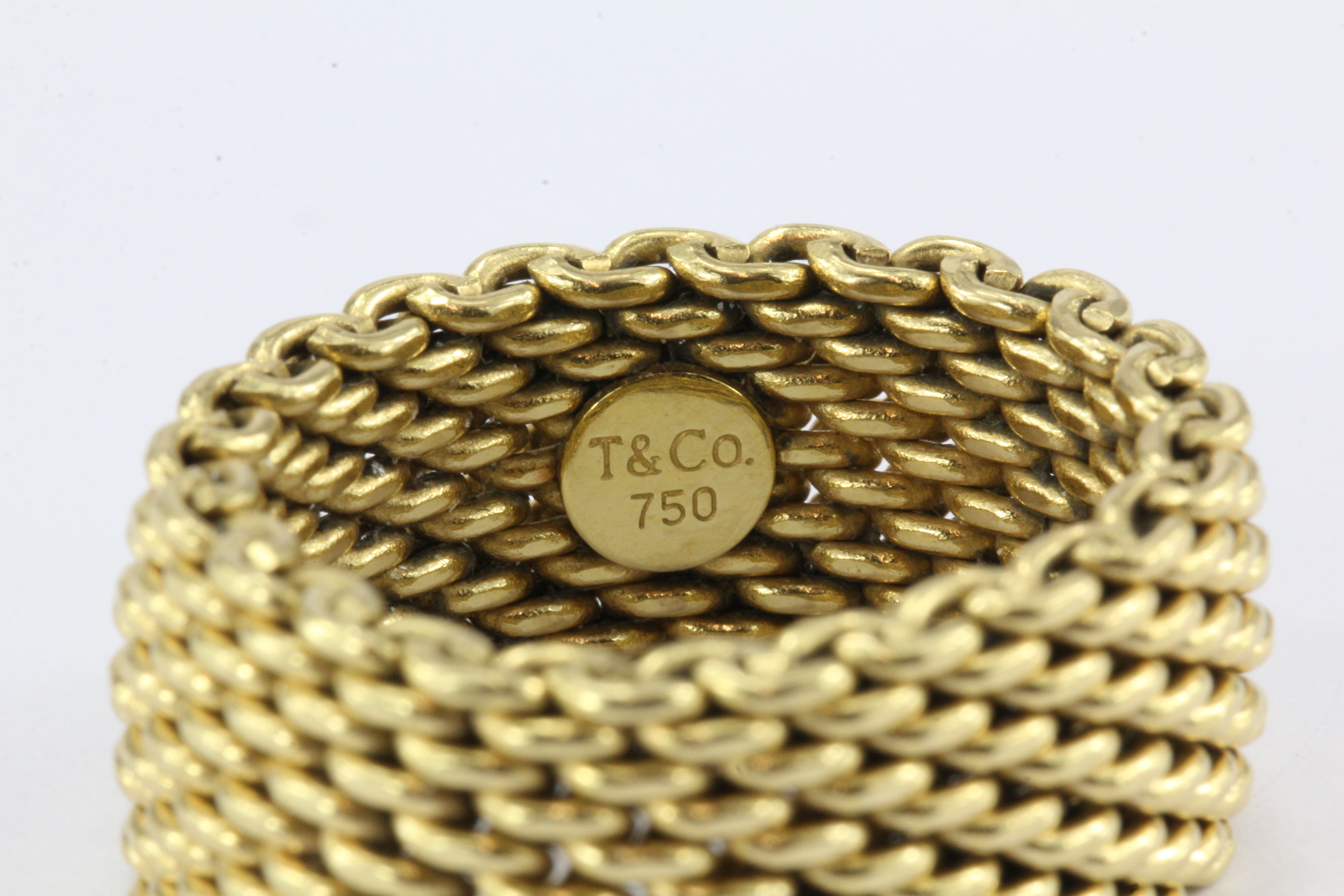 Tiffany & Co 18K Yellow Gold Somerset Band Ring Size 9.25 - Queen May