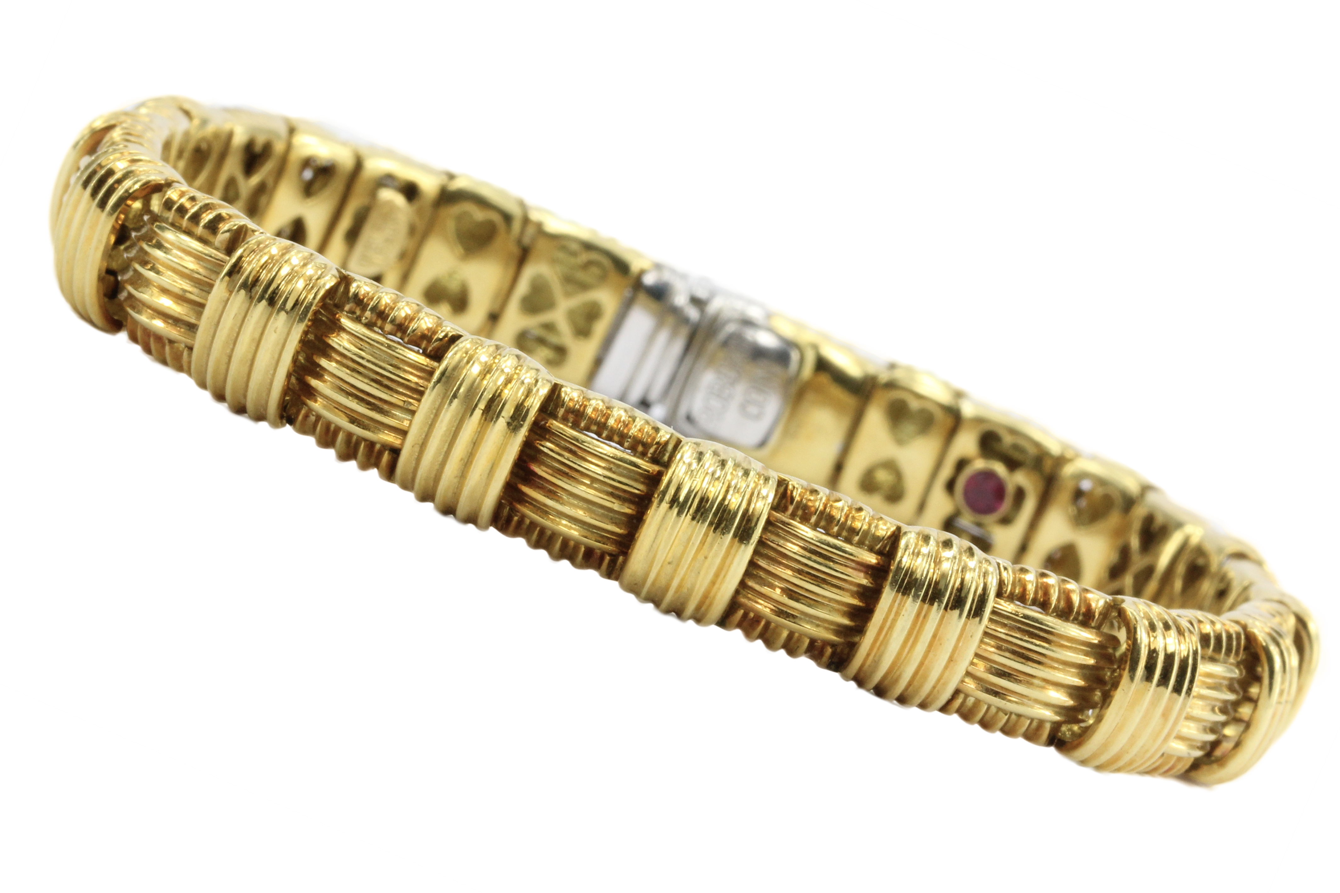 Roberto Coin 18K Gold & Diamond Appassionata 1 Row Woven Bracelet - Queen May