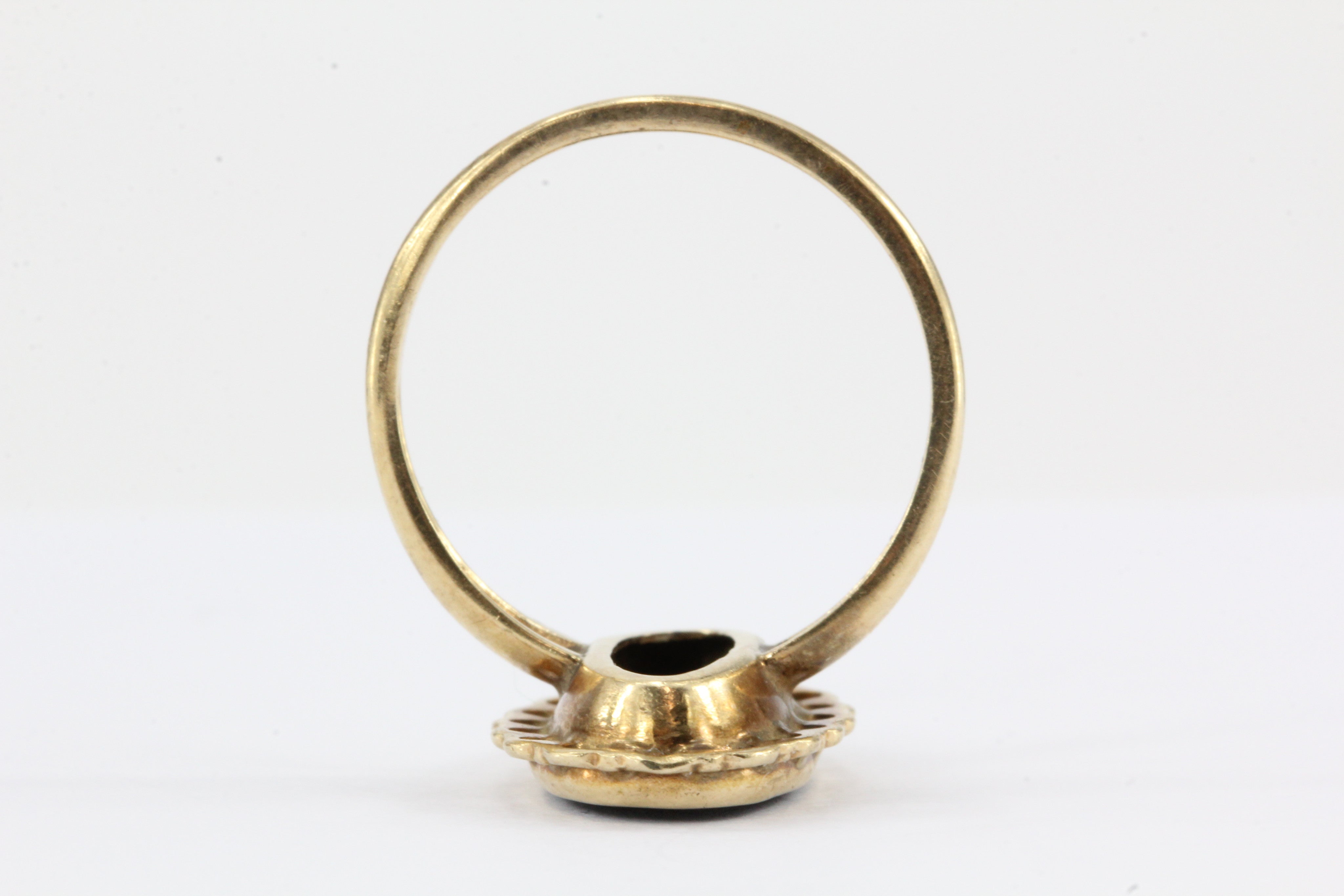 Victorian Revival 10k Black Onyx Ring by Plainville Stock Co. c.1930's - Queen May