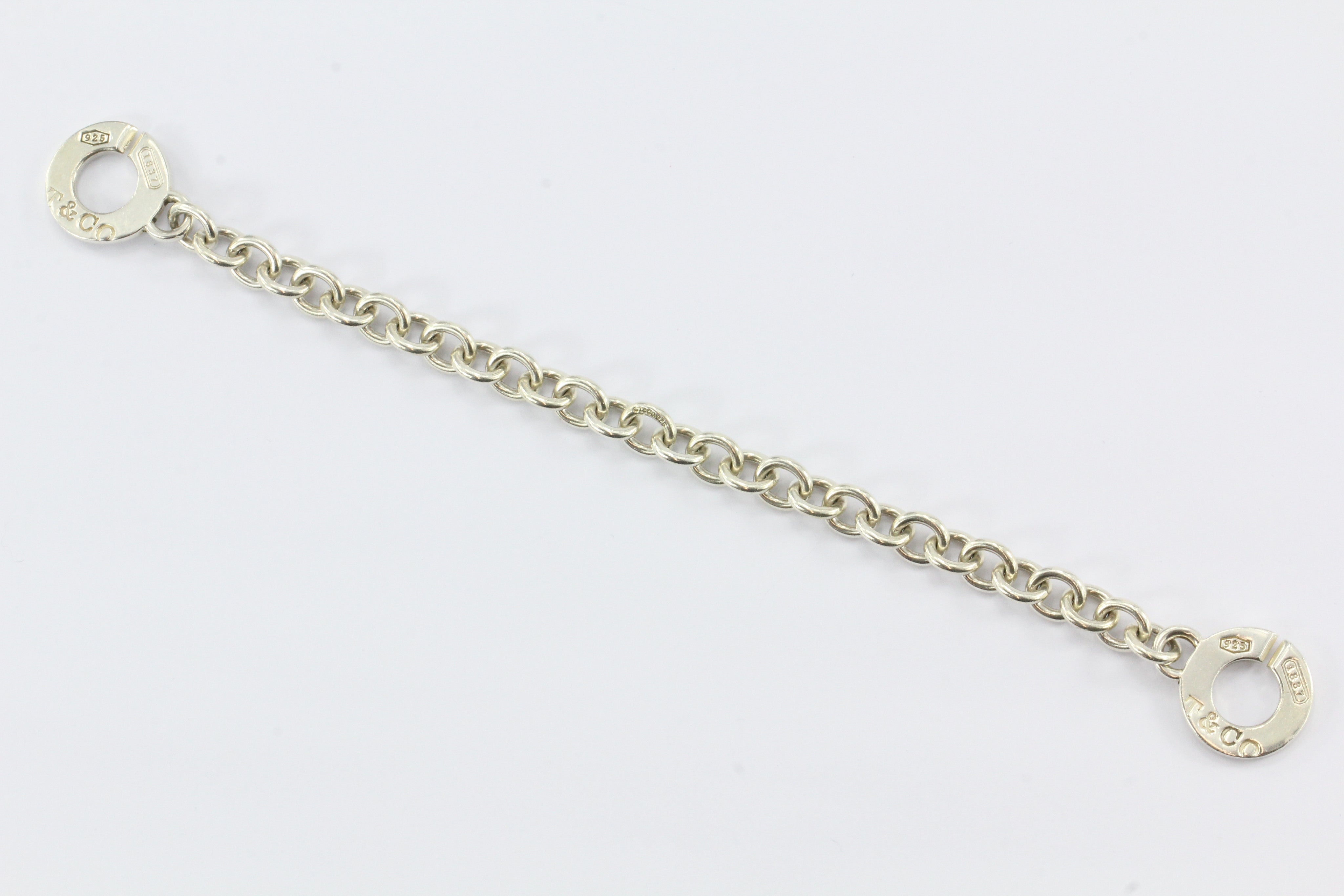 Tiffany & Co Sterling Silver 1837 Circle Clasp Toggle Bracelet 7.6" - Queen May