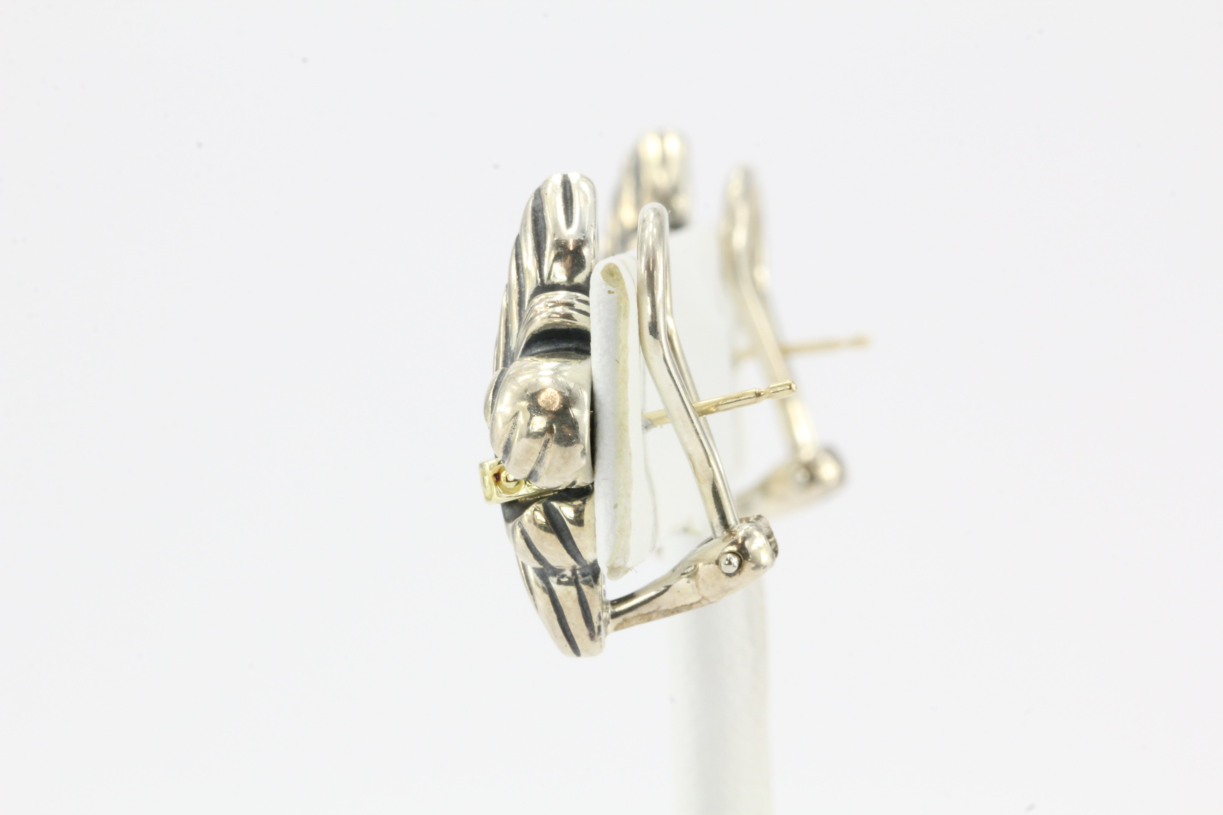 Lagos Two Tone Sterling & 18K Gold Fleur-de-lis Earrings - Queen May