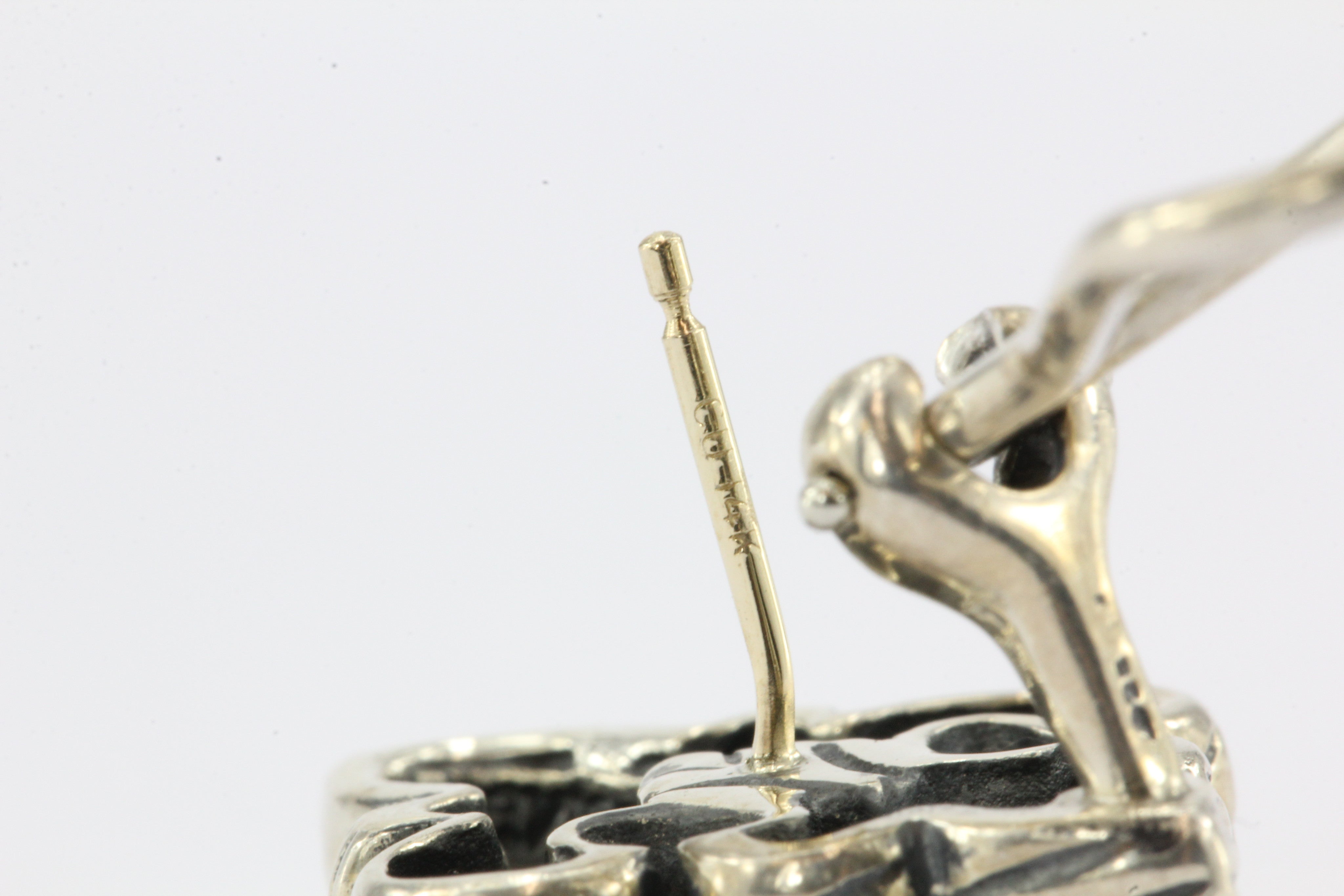 Lagos Two Tone Sterling & 18K Gold Fleur-de-lis Earrings - Queen May
