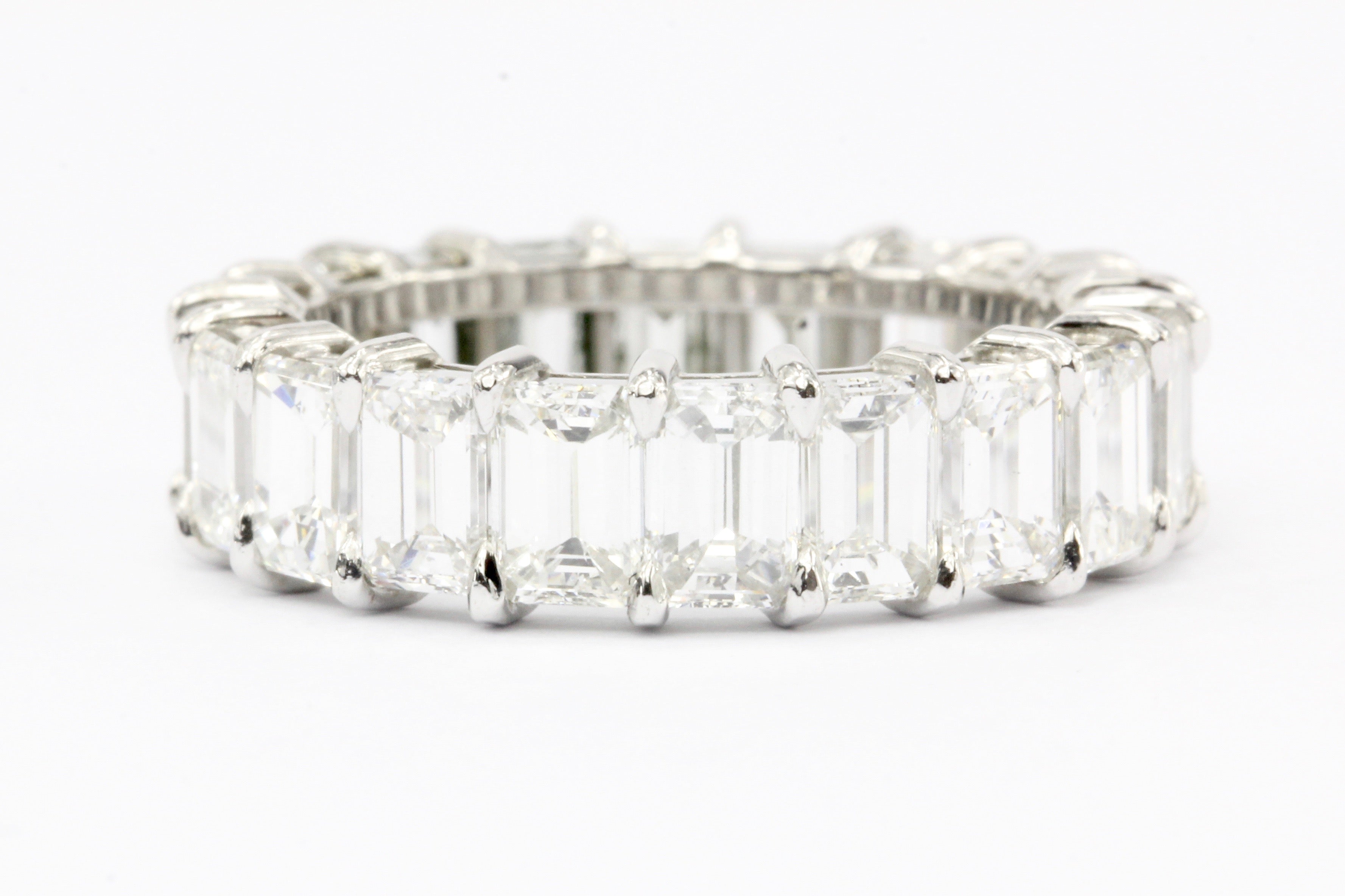 Platinum 5.5 CTW Emerald Cut Diamond Eternity Band - Queen May