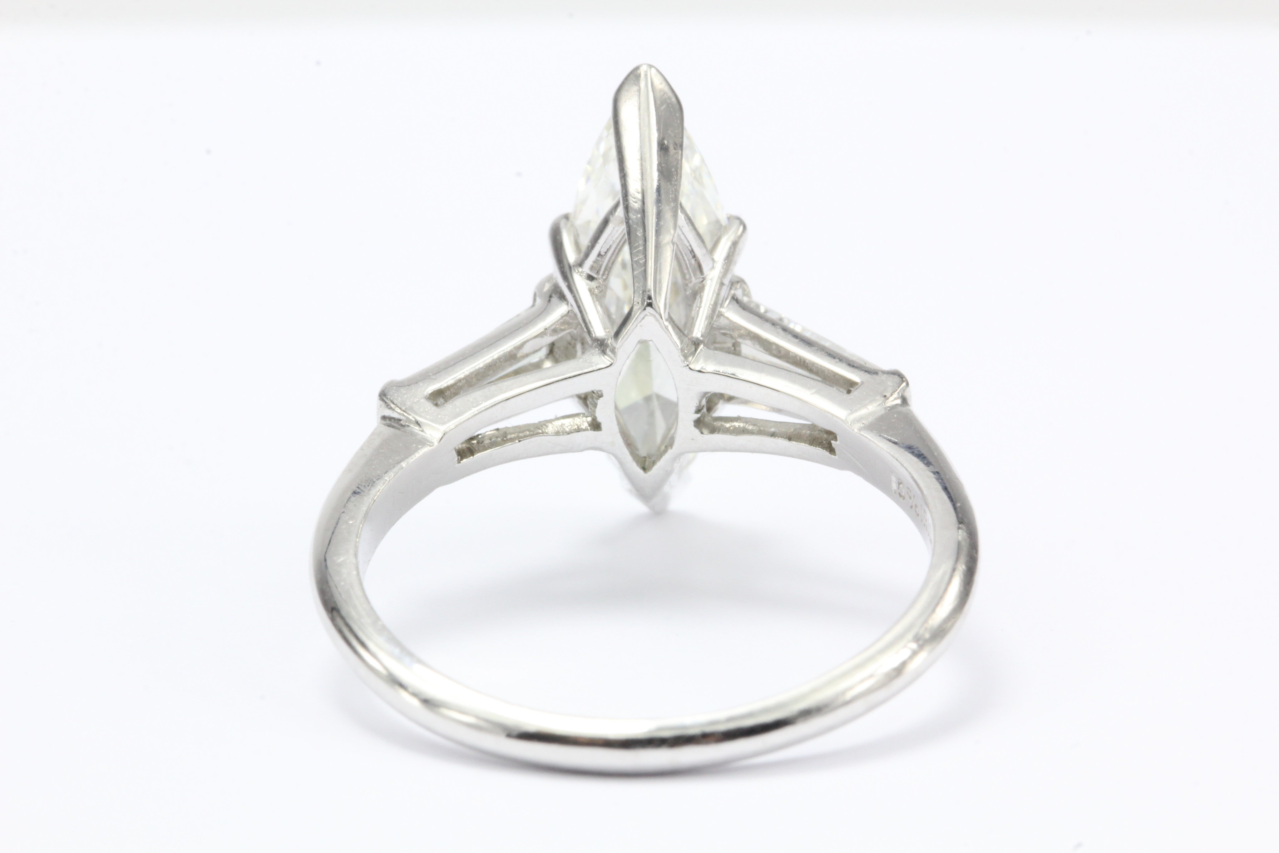 Platinum 1.5 Carat Marquise Engagement Ring 1.7 CTW - Queen May