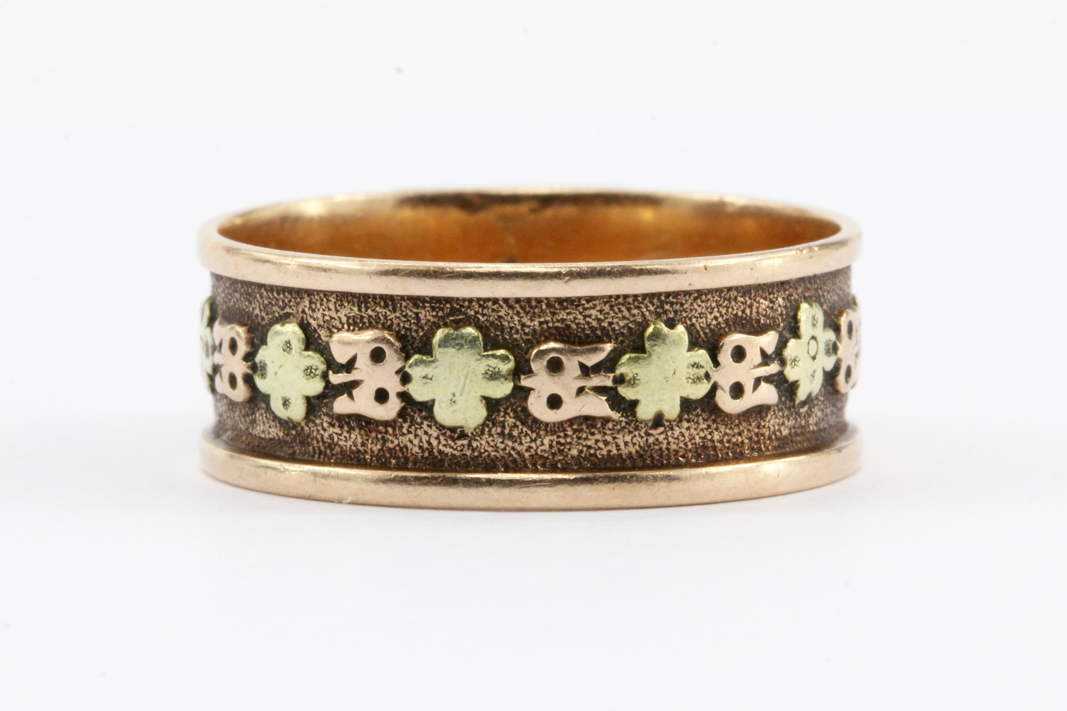 Victorian 14k Rose/ Yellow Gold Old Mine Cut Diamond Mens Ring / Band - Queen May