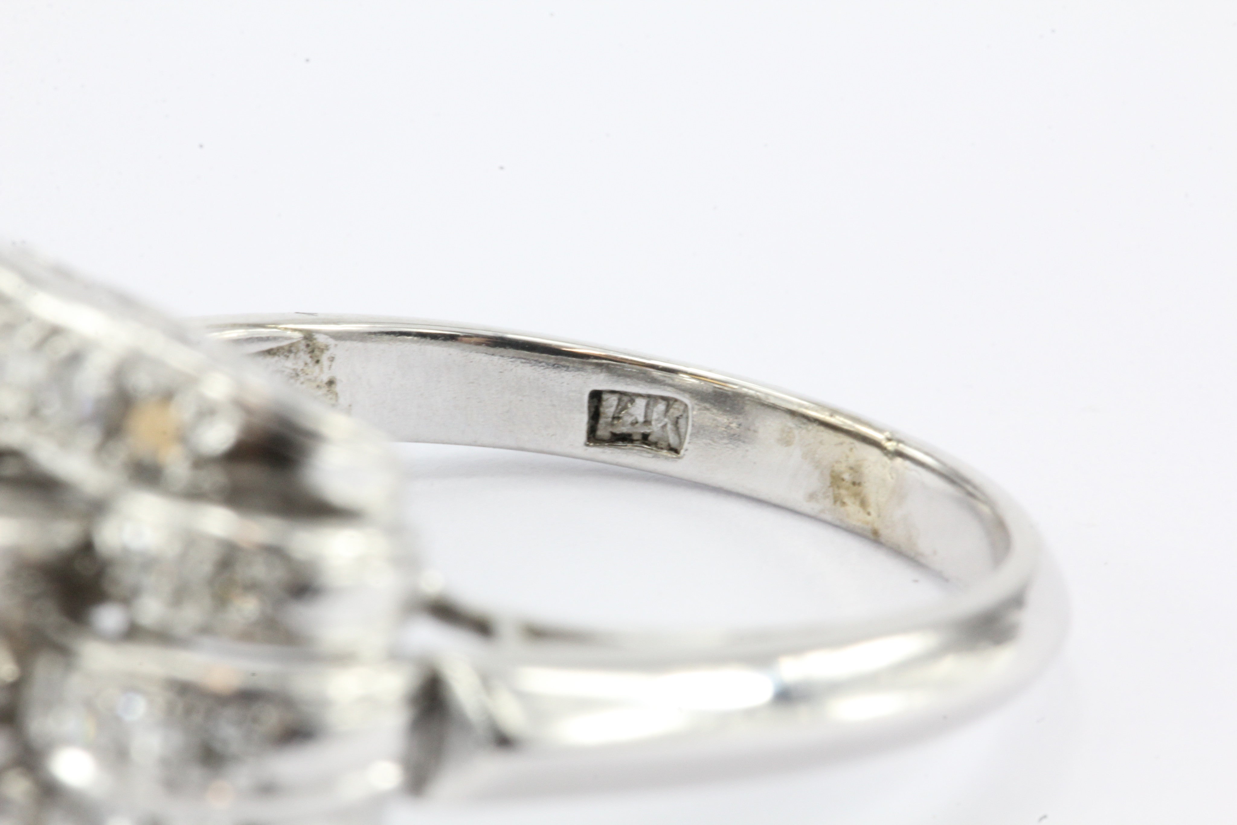 Art Deco 14K White Gold Old European Cut Diamond Engagement Ring c. 1930's - Queen May