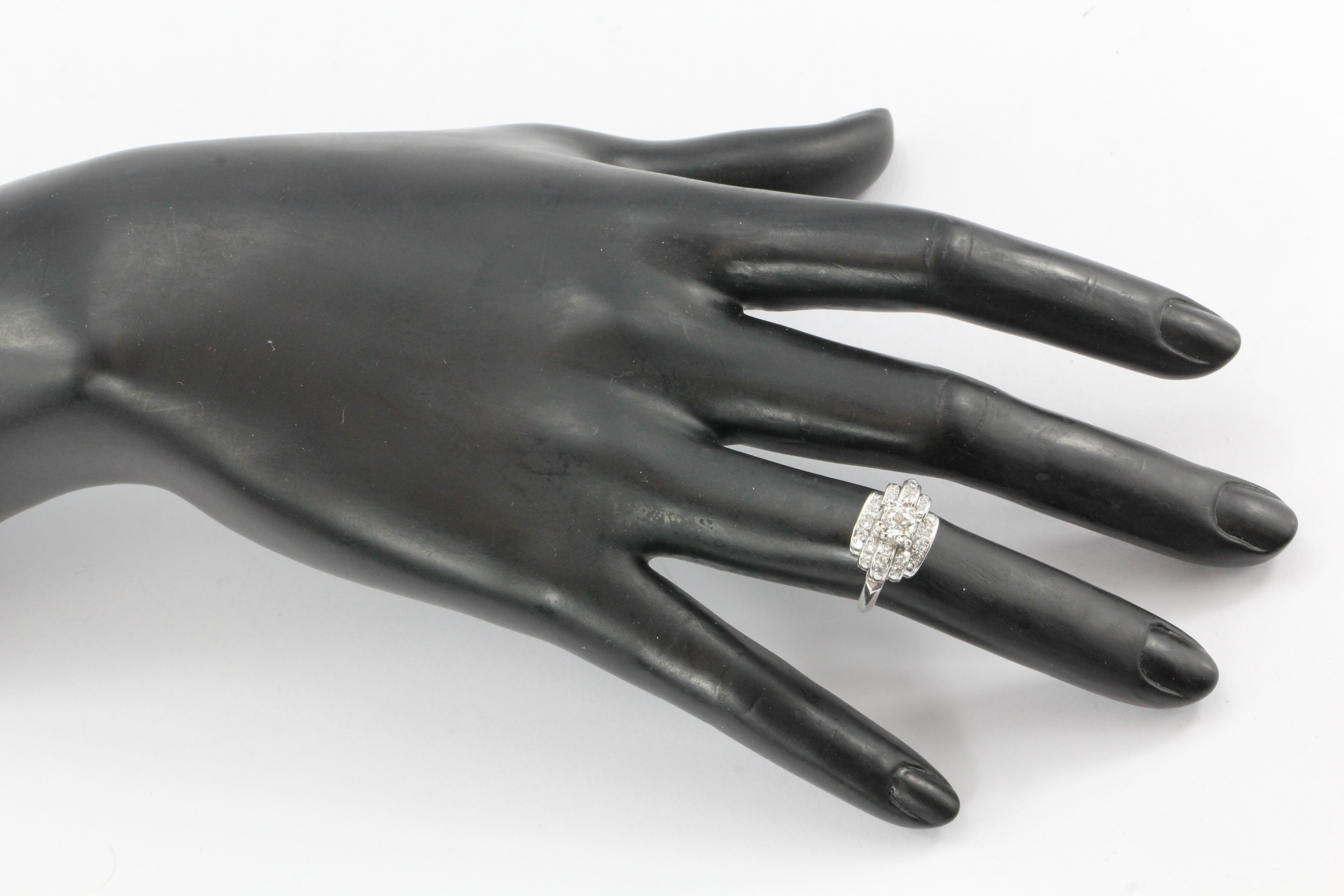 Art Deco 14K White Gold Old European Cut Diamond Engagement Ring c. 1930's - Queen May