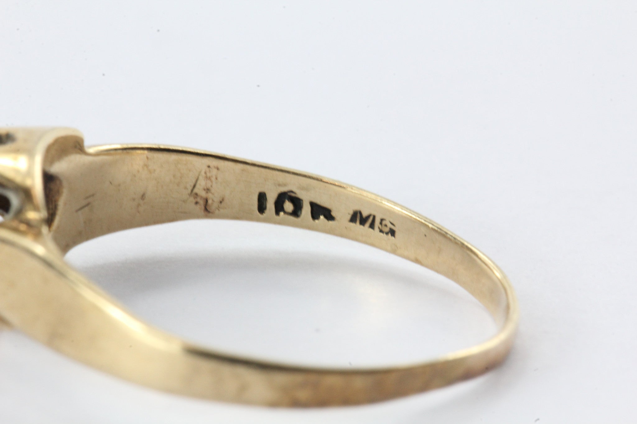 Antique 10K Gold Belcher Mounted Opal Ring - Queen May