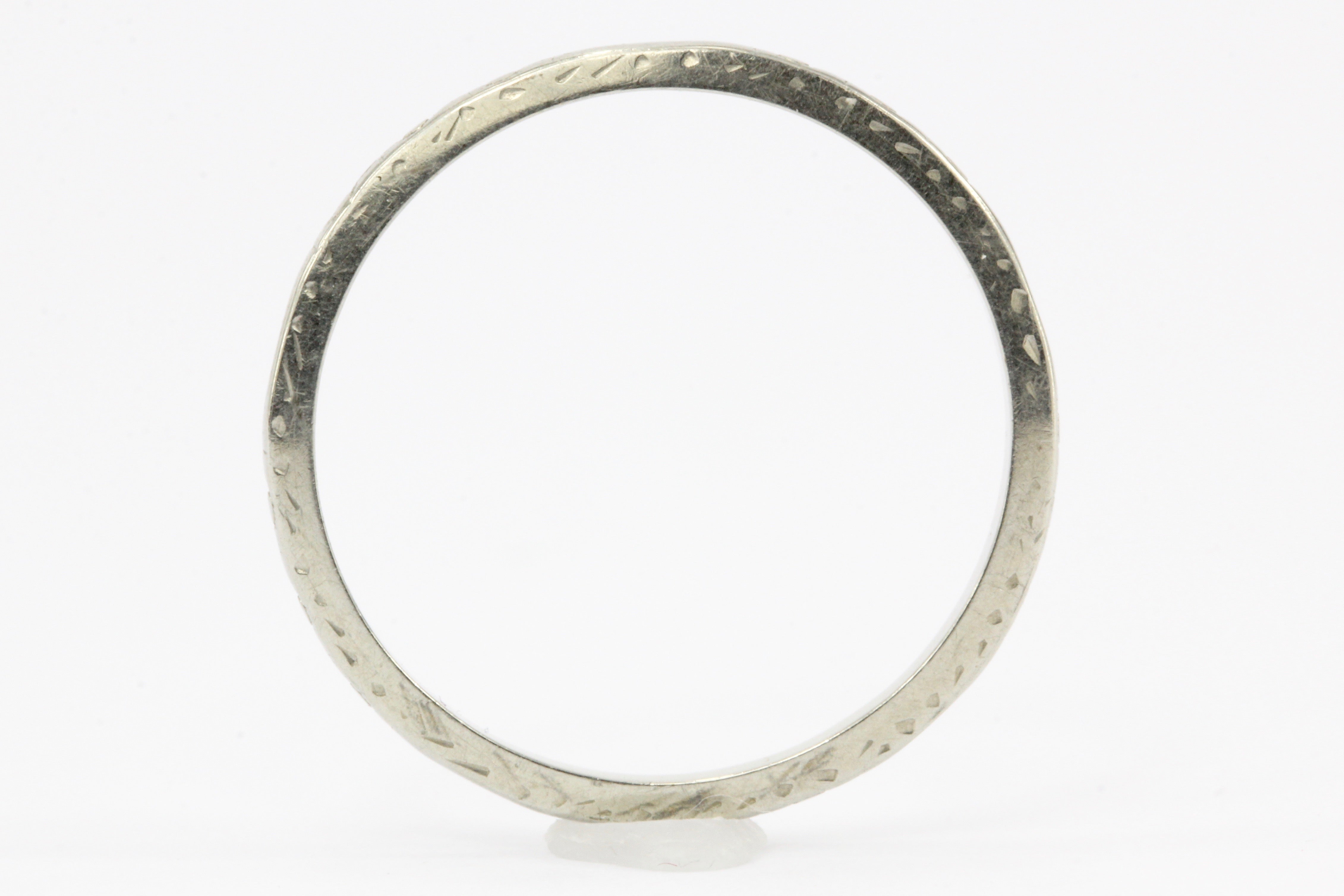 Art Deco 18K White Gold Wedding Band c.1920's - Queen May