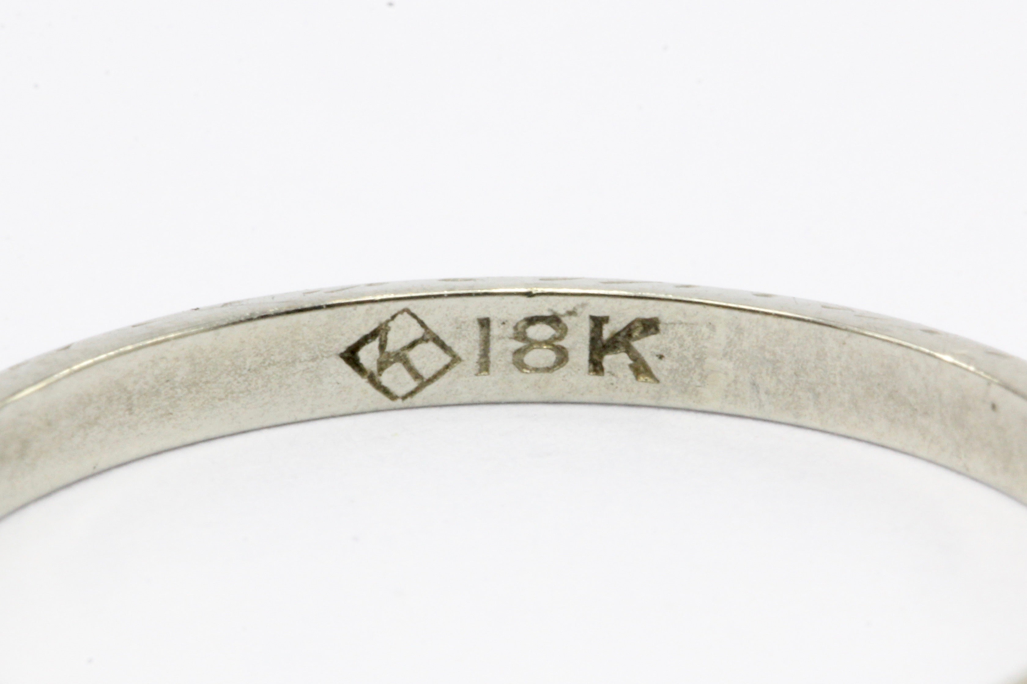 Art Deco 18K White Gold Wedding Band c.1920's - Queen May