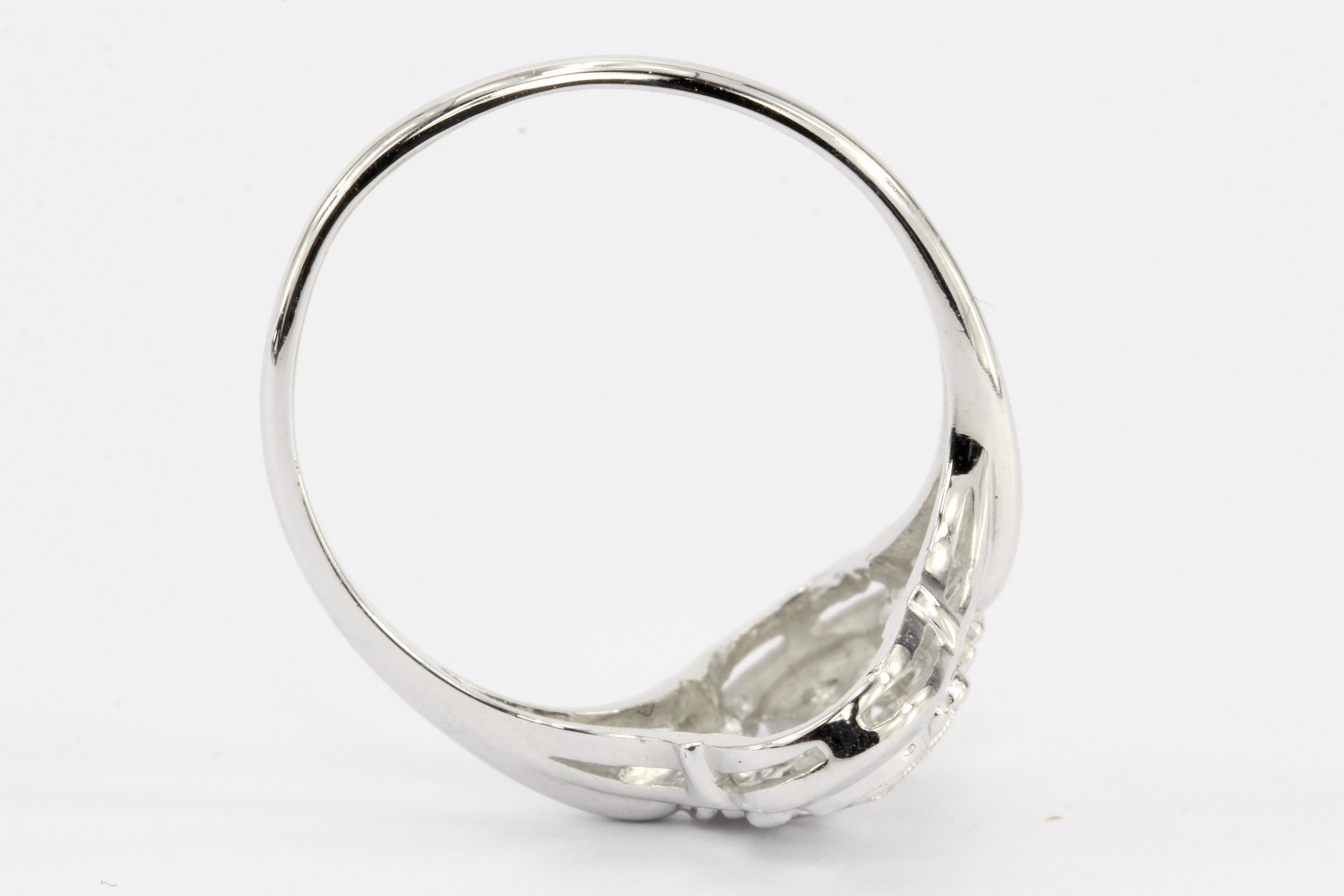 Art Deco 14K White Gold Old European Cut Diamond Engagement Ring c.1920's - Queen May