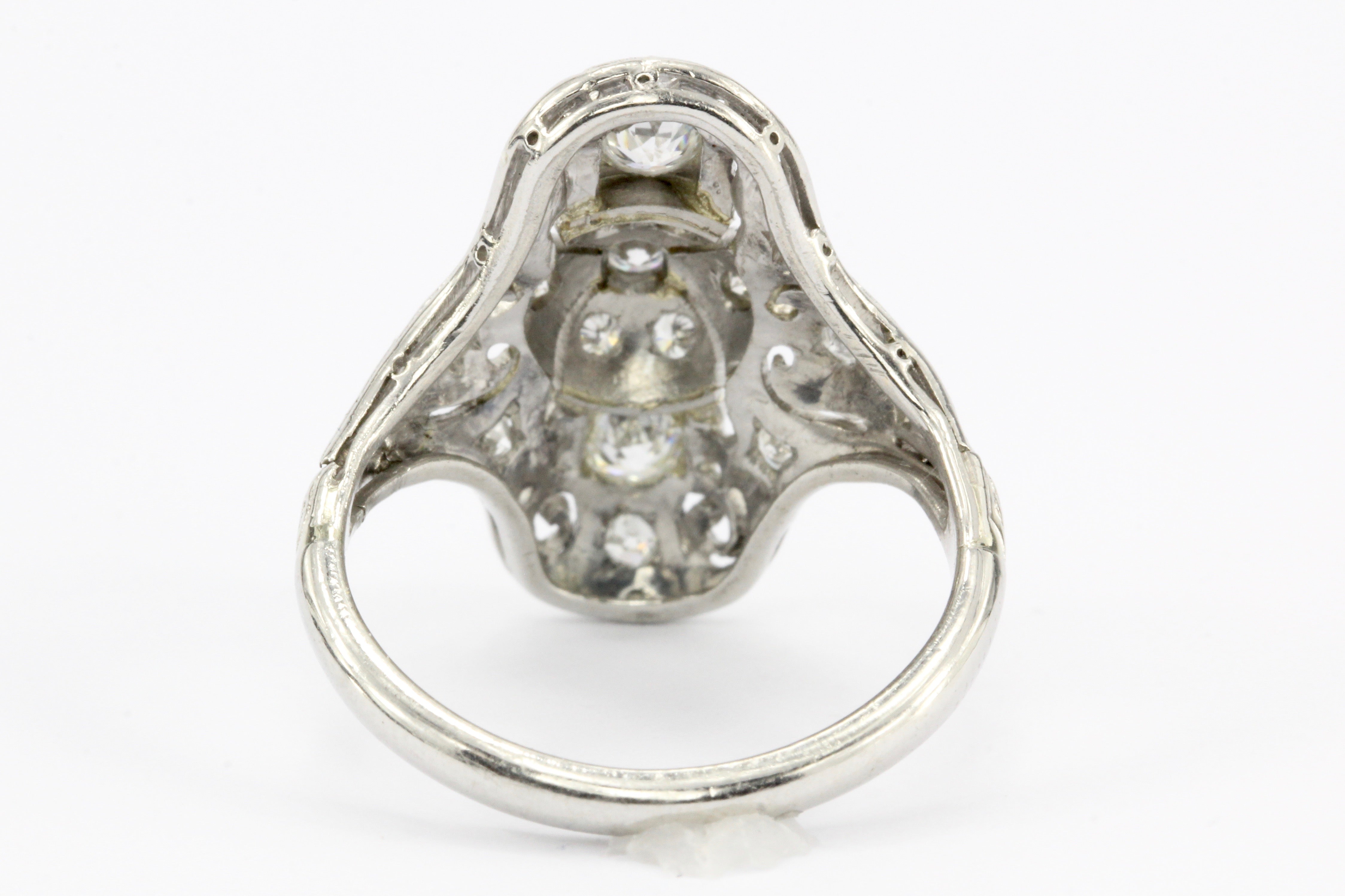 Art Deco Platinum Diamond Filigree Ring c.1930's - Queen May