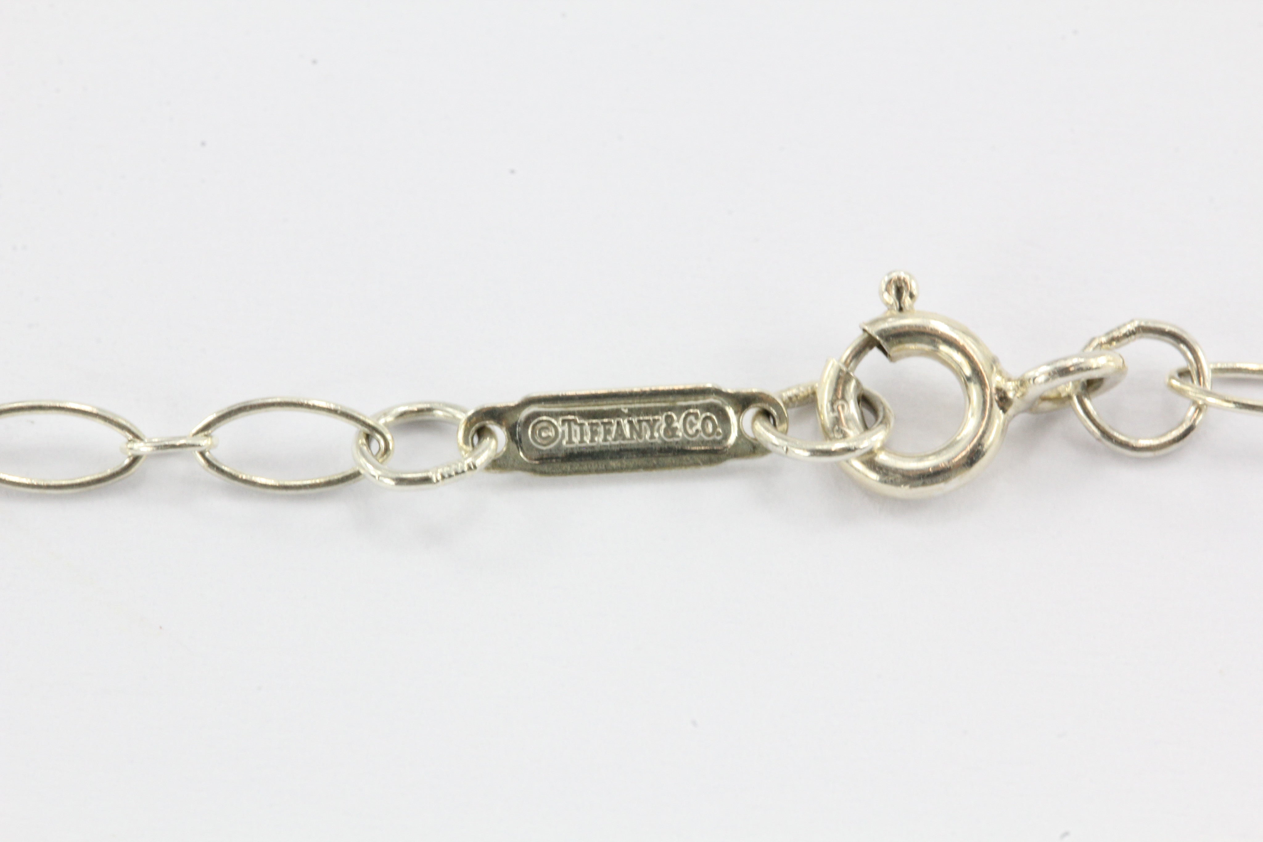 Tiffany & Co Sterling Silver Daisy Key Diamond Pendant & Chain - Queen May