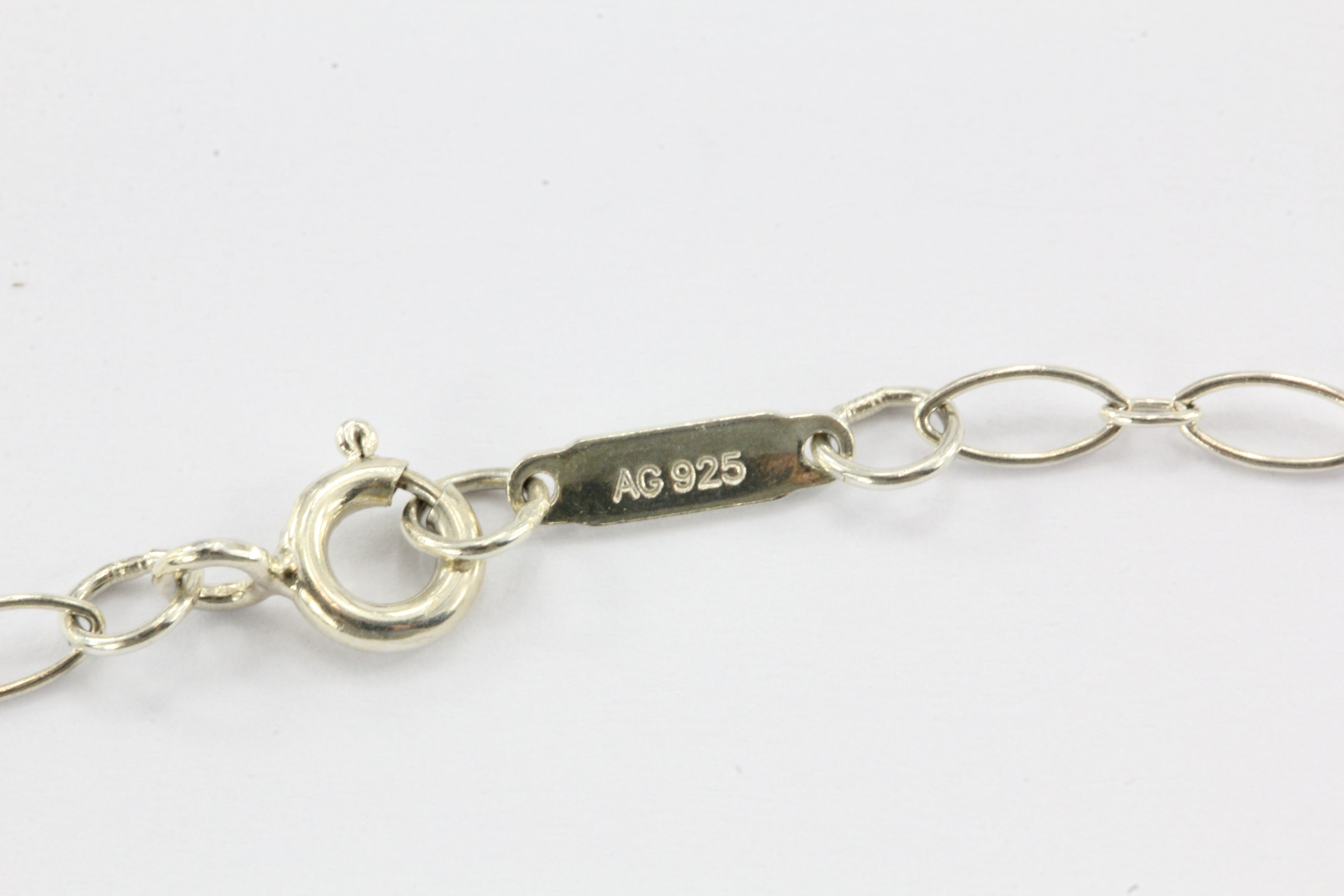 Tiffany & Co Sterling Silver Daisy Key Diamond Pendant & Chain - Queen May