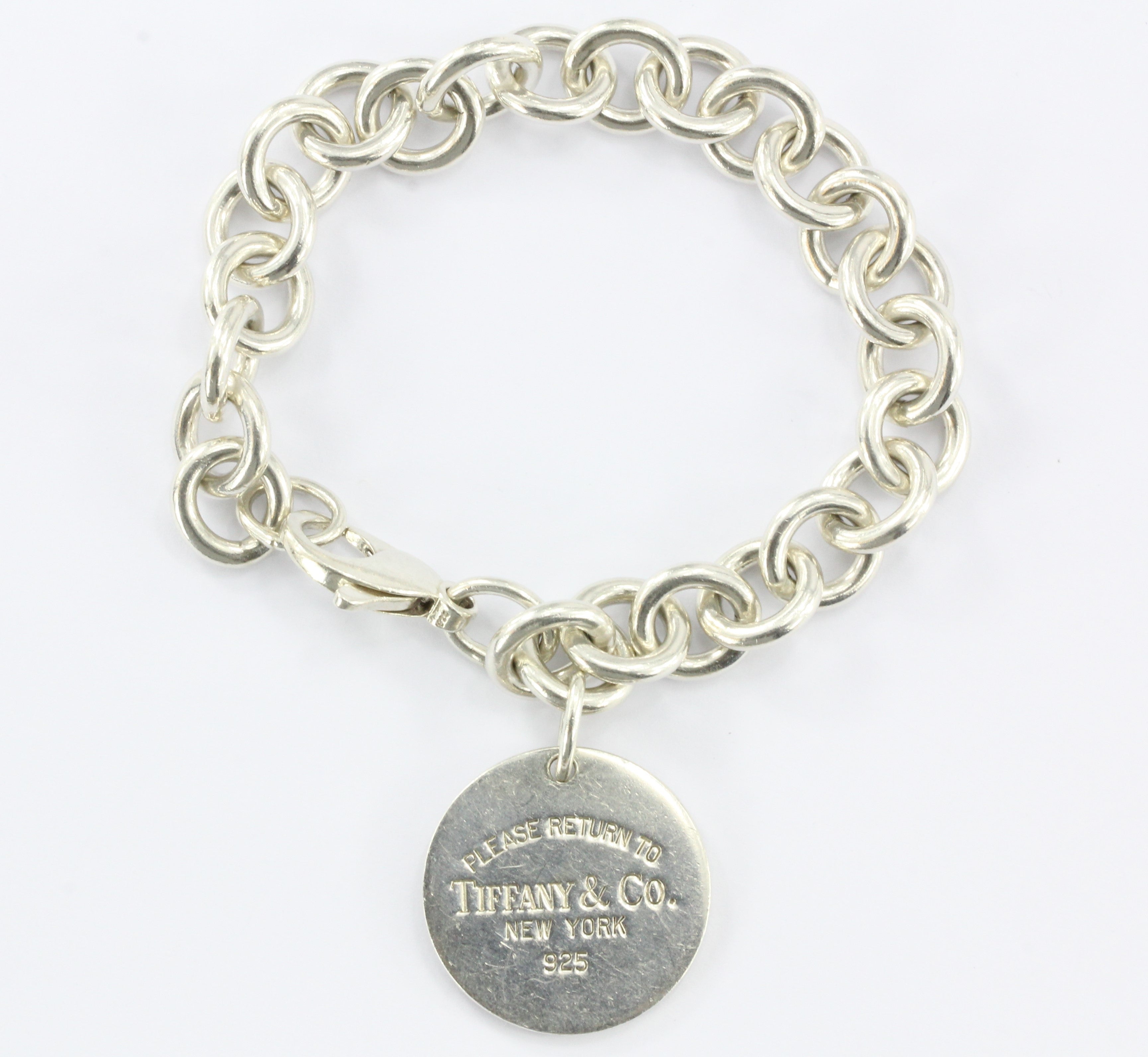 Tiffany & Co Sterling Silver Return to Tiffany Round Circle Tag Bracelet - Queen May