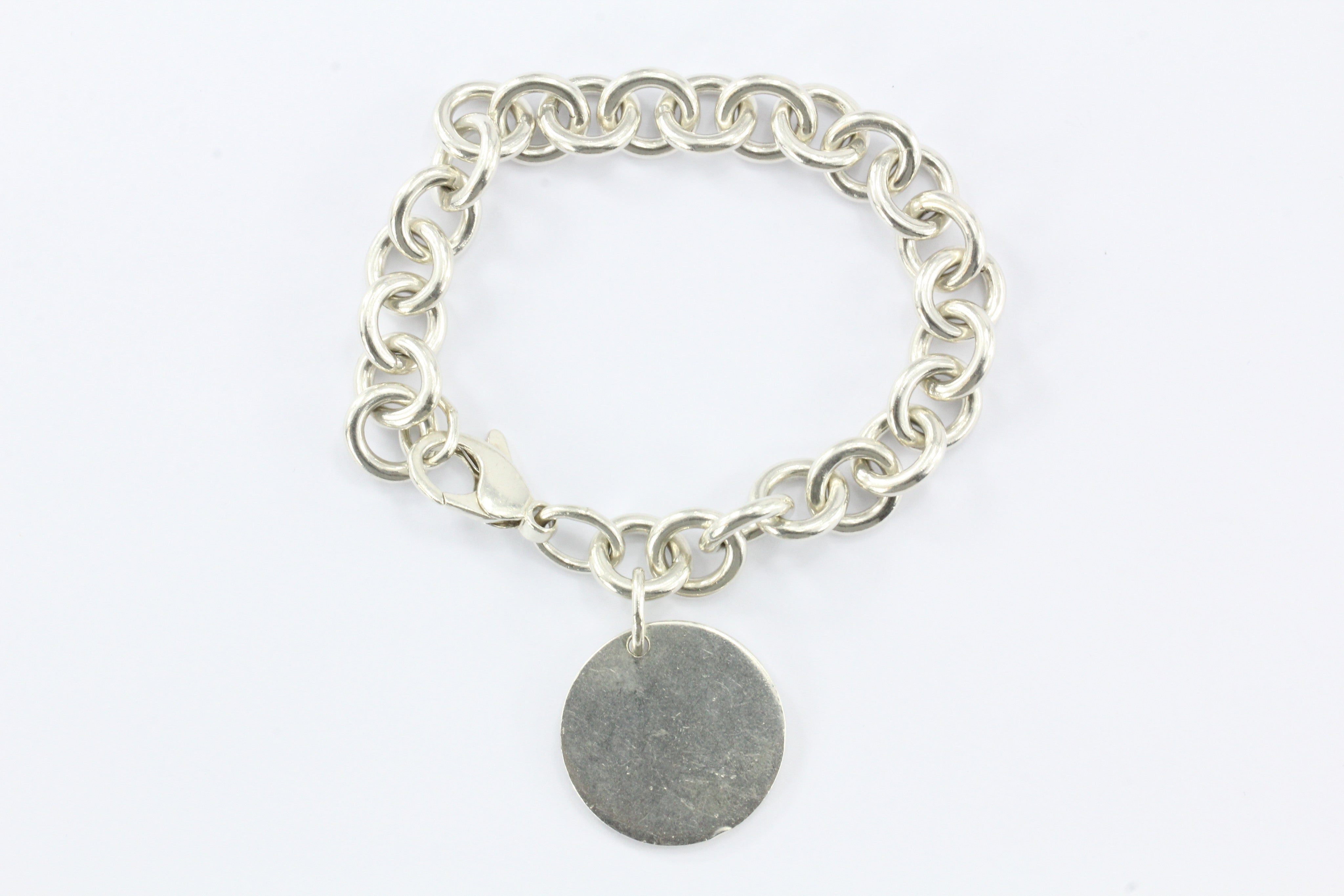 Tiffany & Co Sterling Silver Return to Tiffany Round Circle Tag Bracelet - Queen May