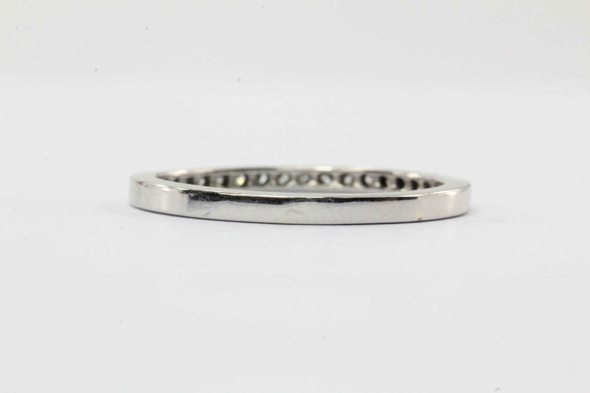 14K White Gold & Diamond Half Eternity Band Ring Size 4.5 - Queen May