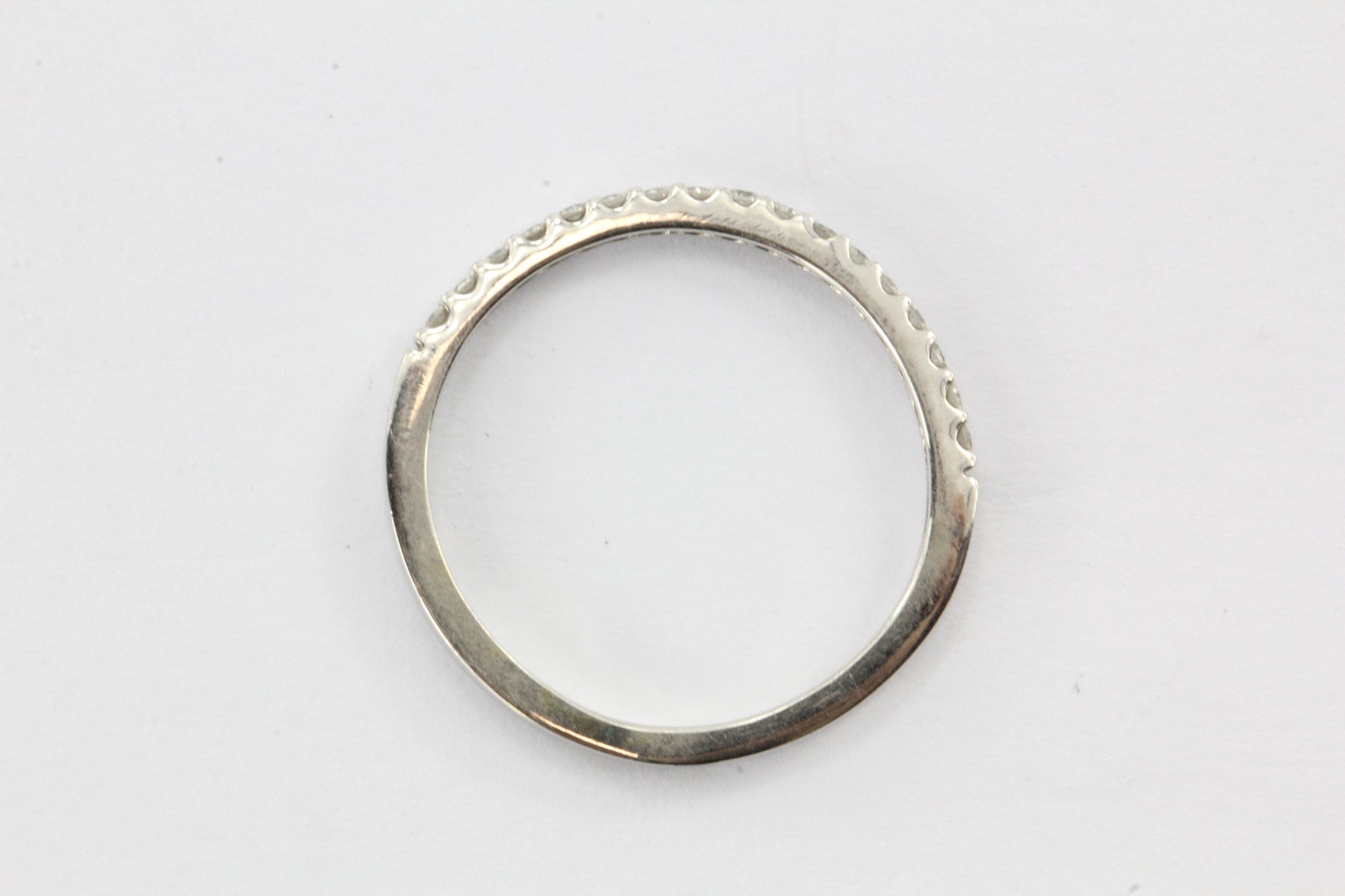 14K White Gold & Diamond Half Eternity Band Ring Size 4.5 - Queen May