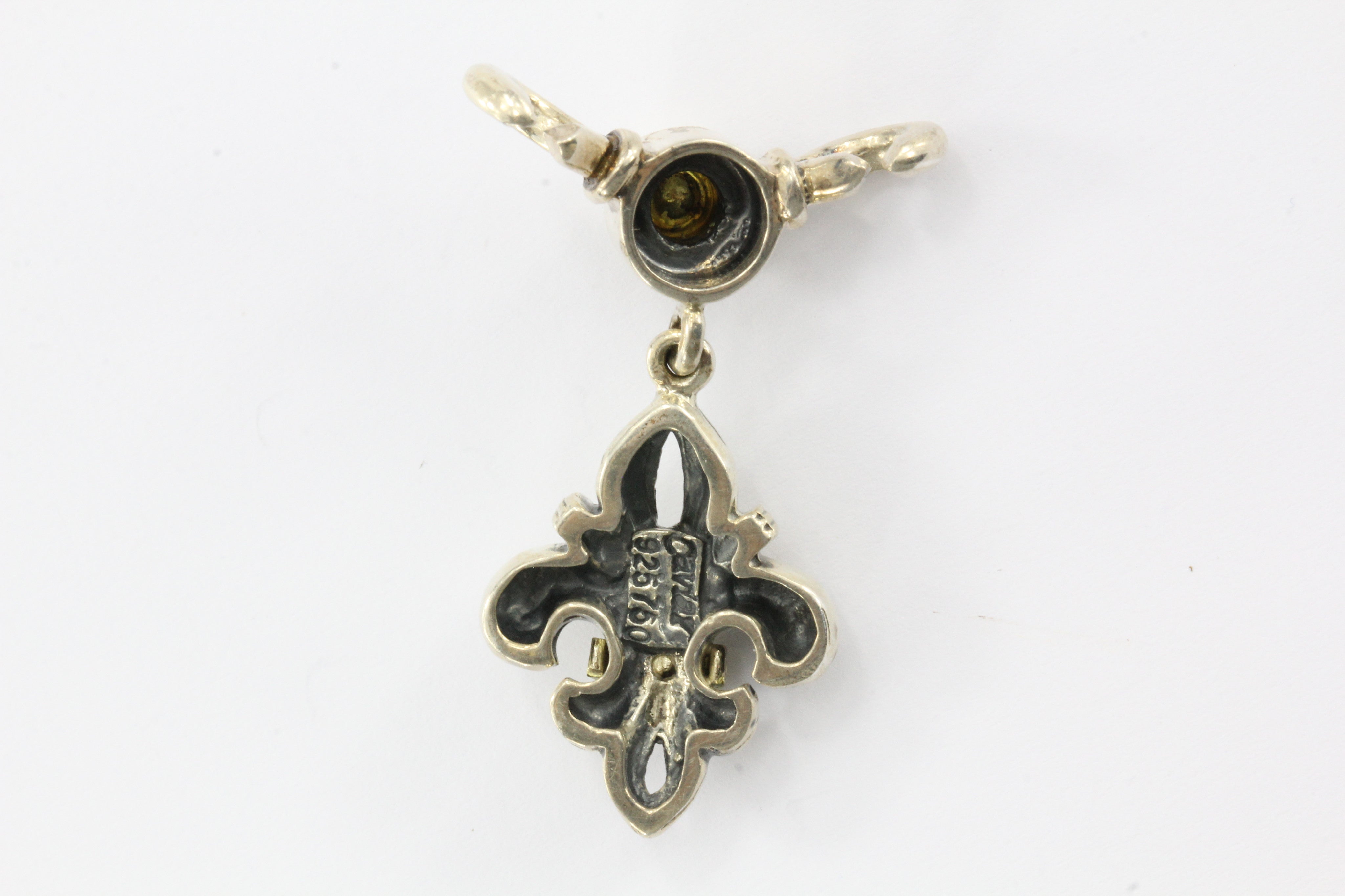 Lagos Fleur de Lis Sterling Silver & 18K Gold Pendant Enhancer - Queen May