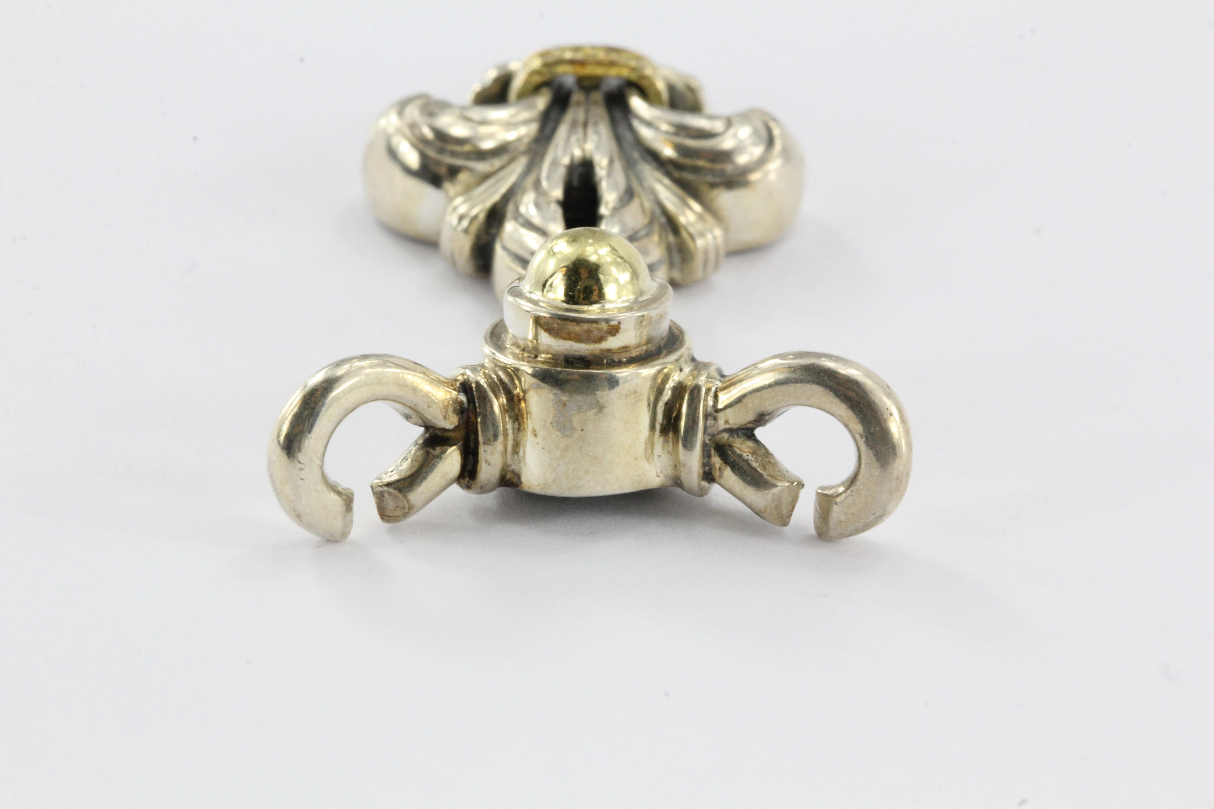 Lagos Fleur de Lis Sterling Silver & 18K Gold Pendant Enhancer - Queen May