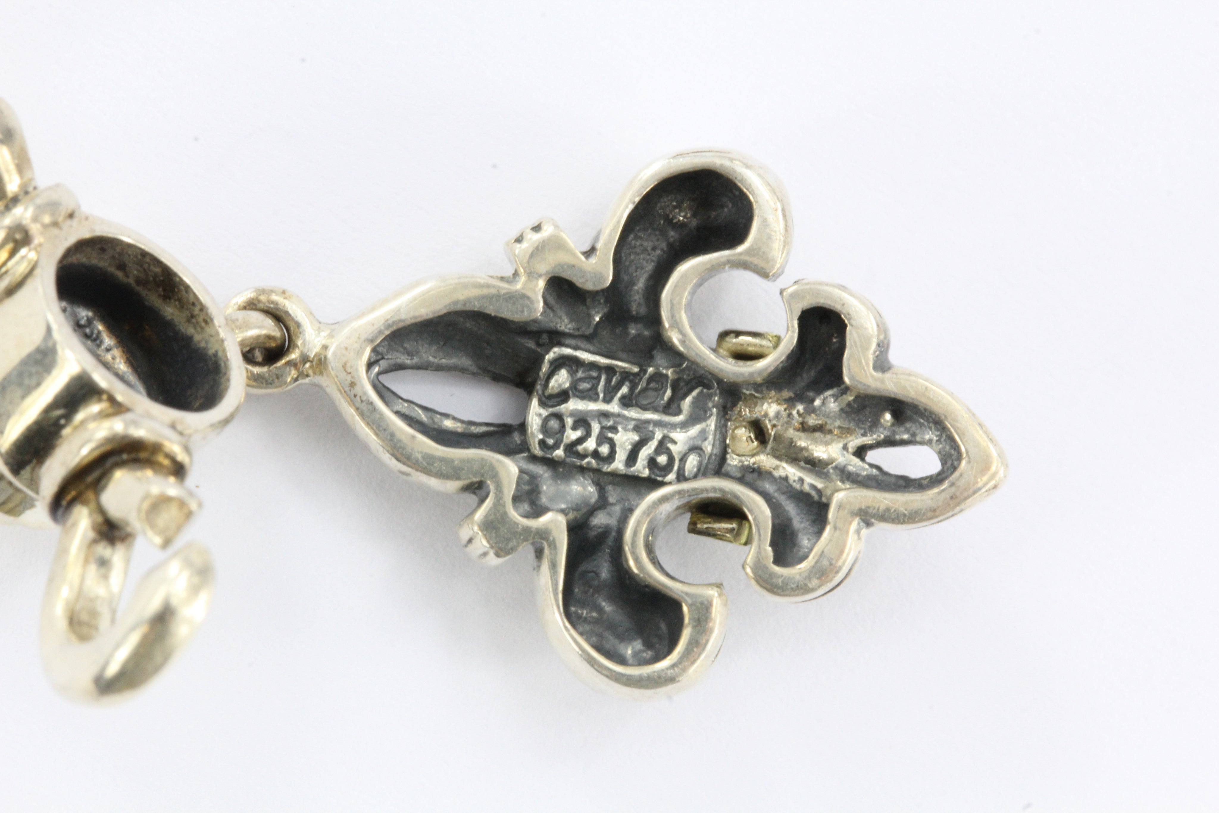 Lagos Fleur de Lis Sterling Silver & 18K Gold Pendant Enhancer - Queen May