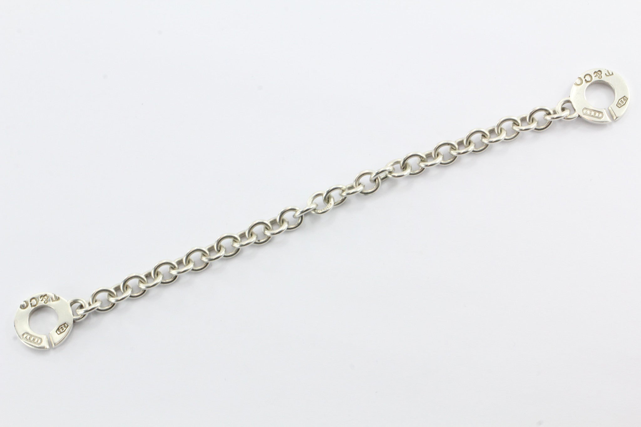 Tiffany & Co Sterling Silver 1837 Circle Clasp Toggle Bracelet 8" - Queen May