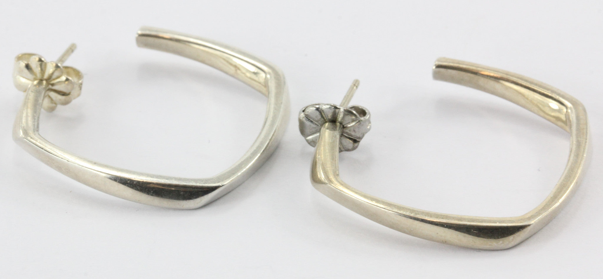 RARE Tiffany & Co Sterling Silver Gehry Torque Hoop Earrings w/ box & pouch - Queen May