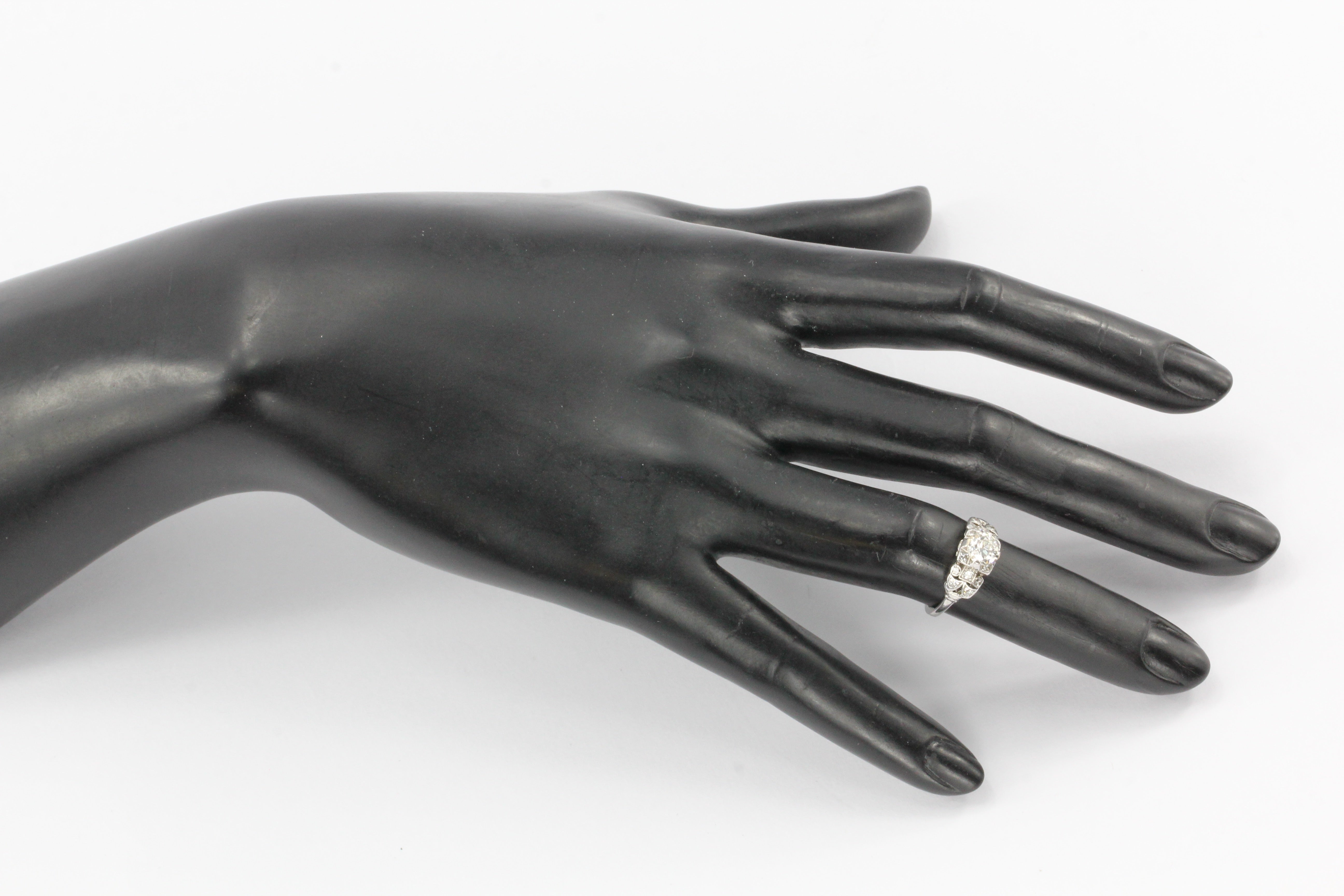 Art Deco Platinum Old European Cut Diamond Engagement Ring c.1930's - Queen May