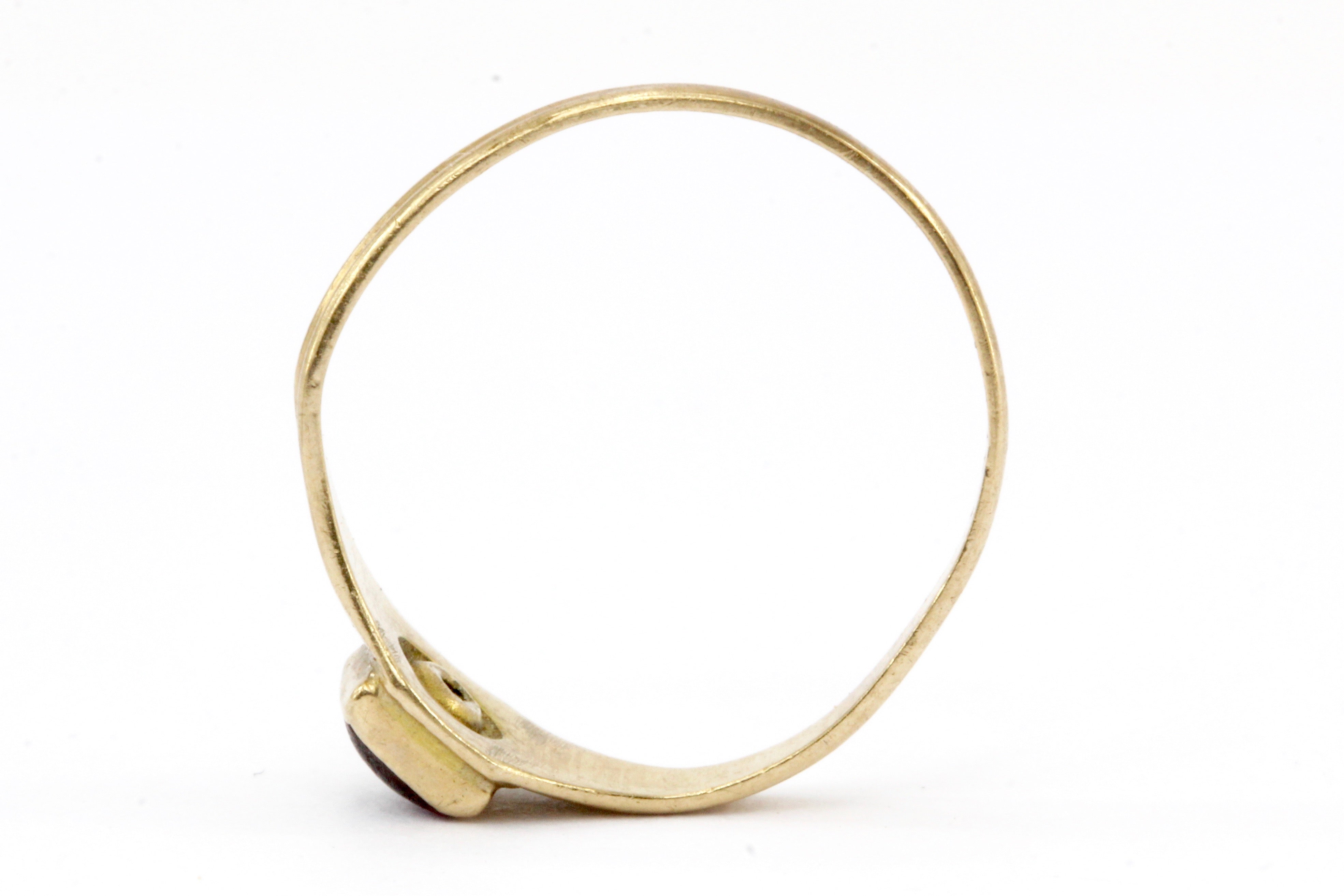 Victorian 10K Gold Red Paste Baby Ring - Queen May