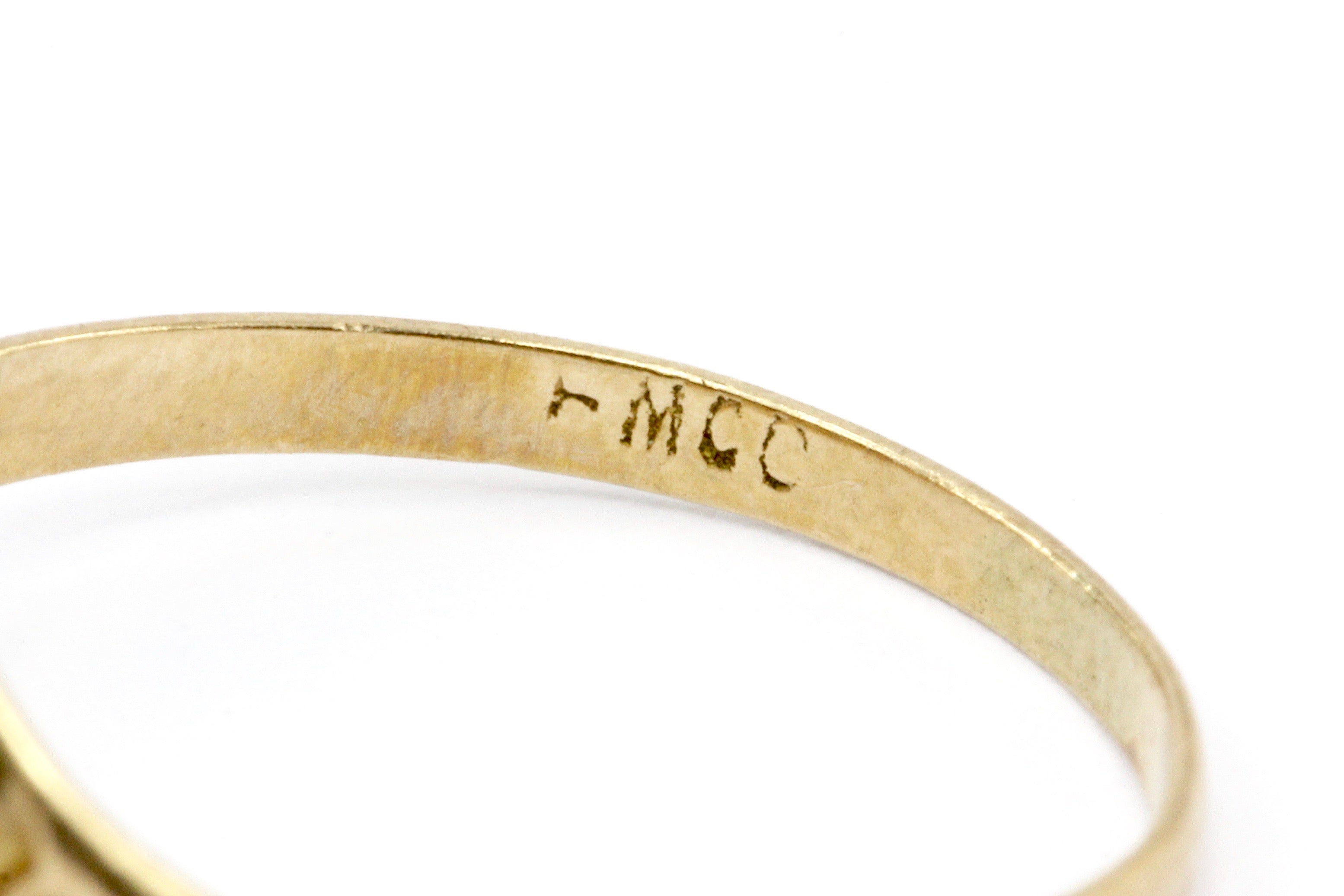 Victorian 10K Gold Red Paste Baby Ring - Queen May