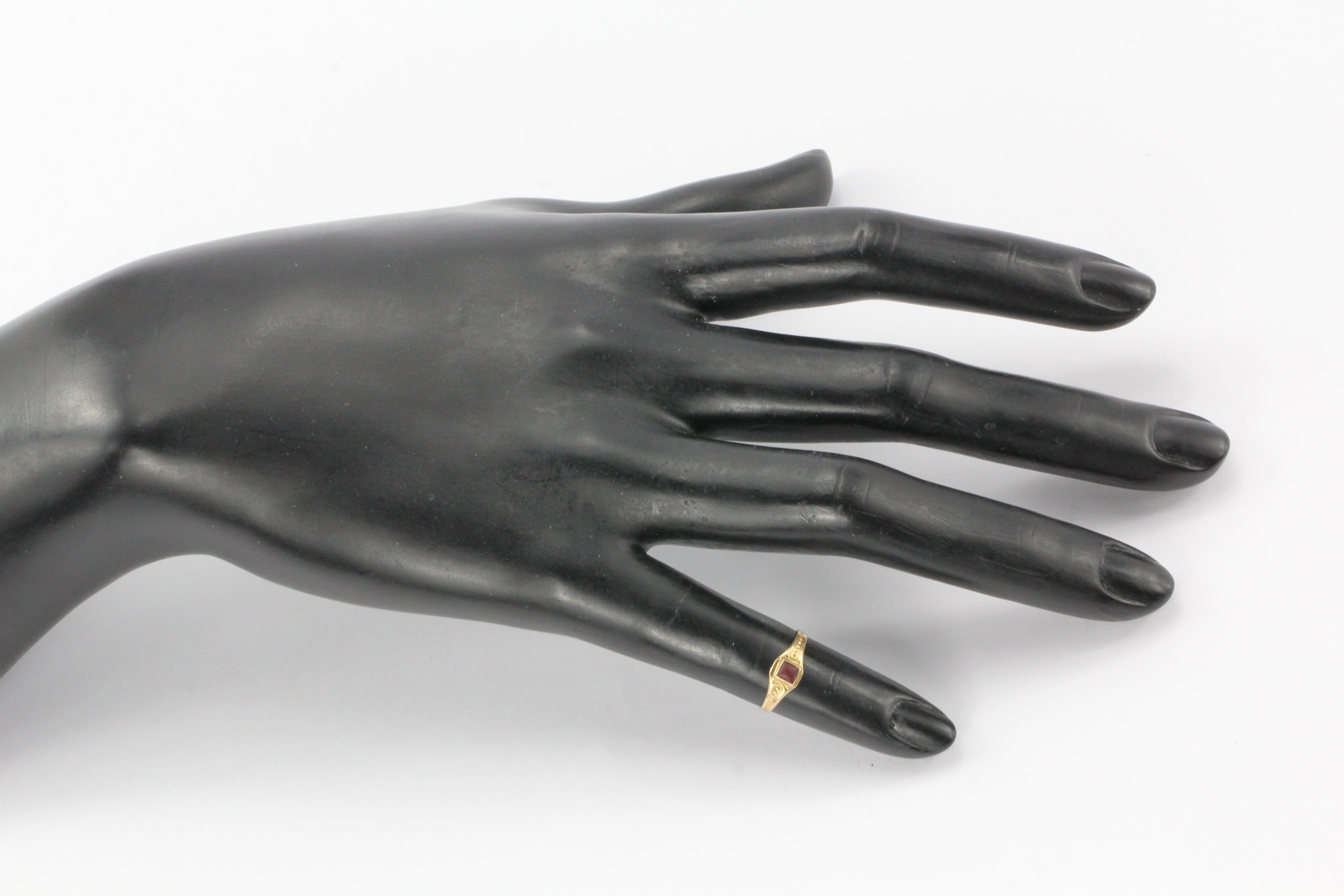 Victorian 10K Gold Red Paste Baby Ring - Queen May