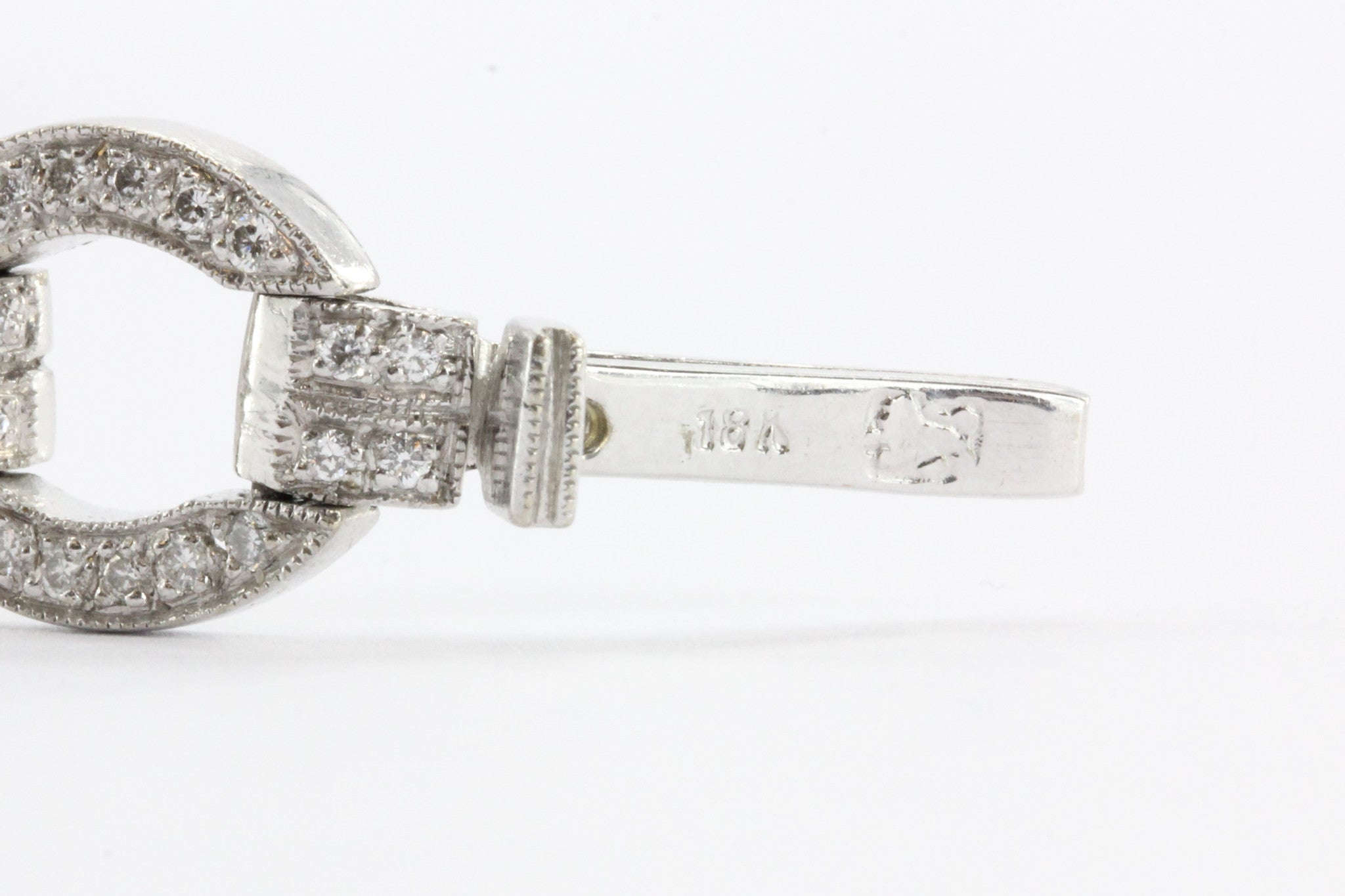 Antique Art Deco 18K White Gold Diamond & Sapphire Tennis Bracelet - Queen May