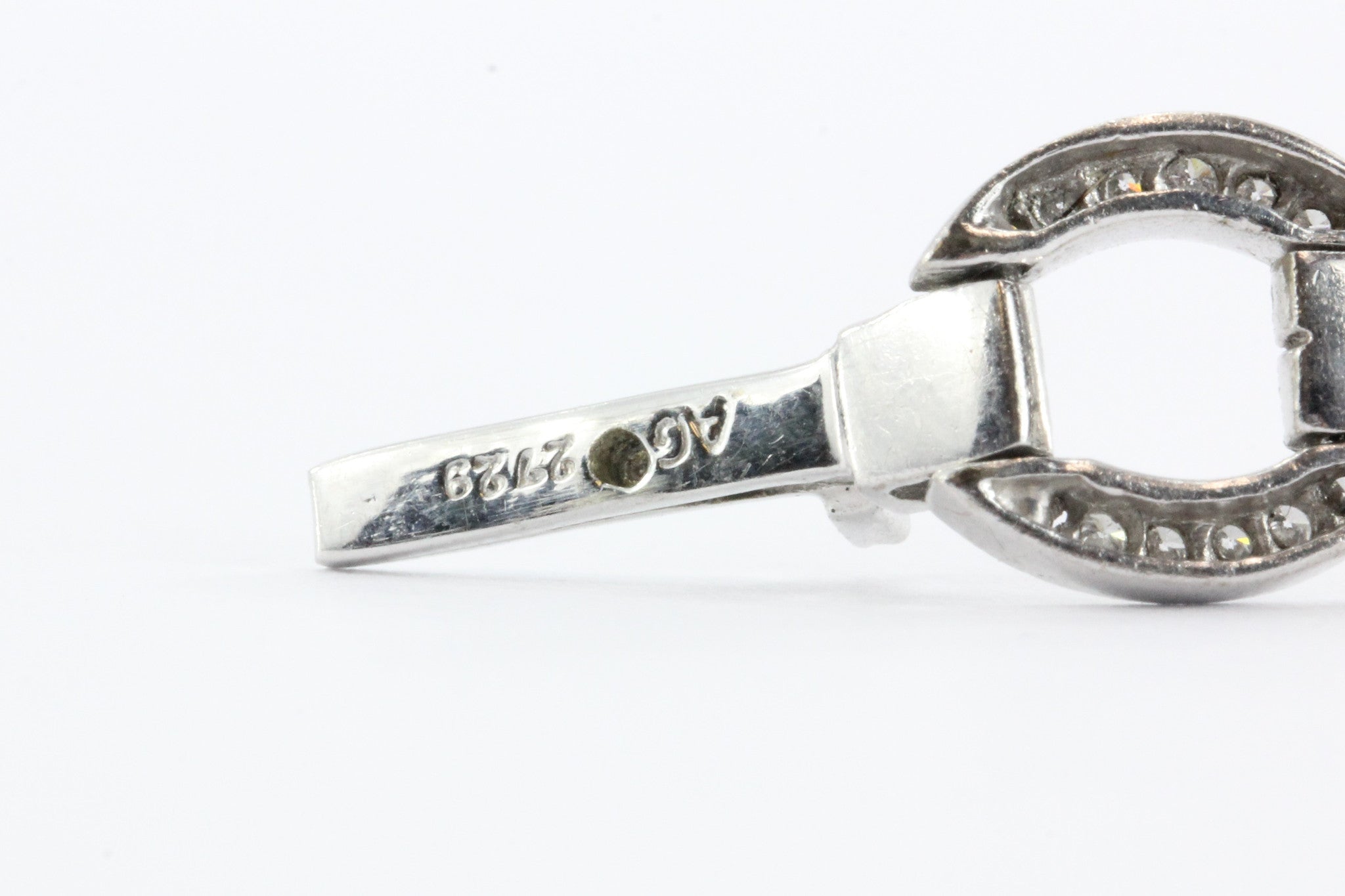 Antique Art Deco 18K White Gold Diamond & Sapphire Tennis Bracelet - Queen May