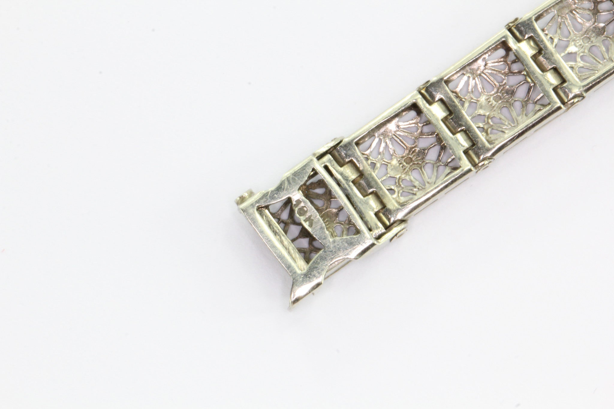 Antique 18K Gold Art Deco Diamond & Onyx Bracelet - Queen May