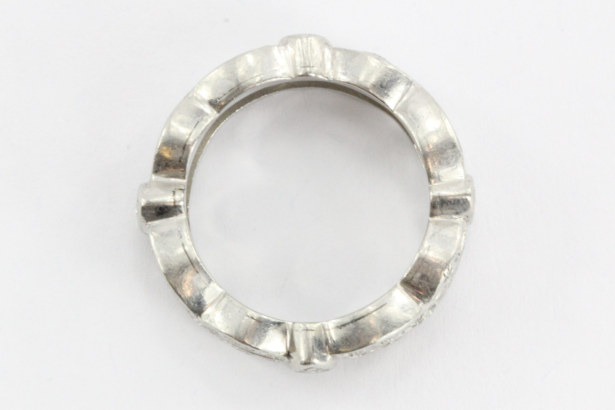 Antique Platinum Art Deco Diamond Eternity Cigar Wedding Approx. 1.20TCW - Queen May