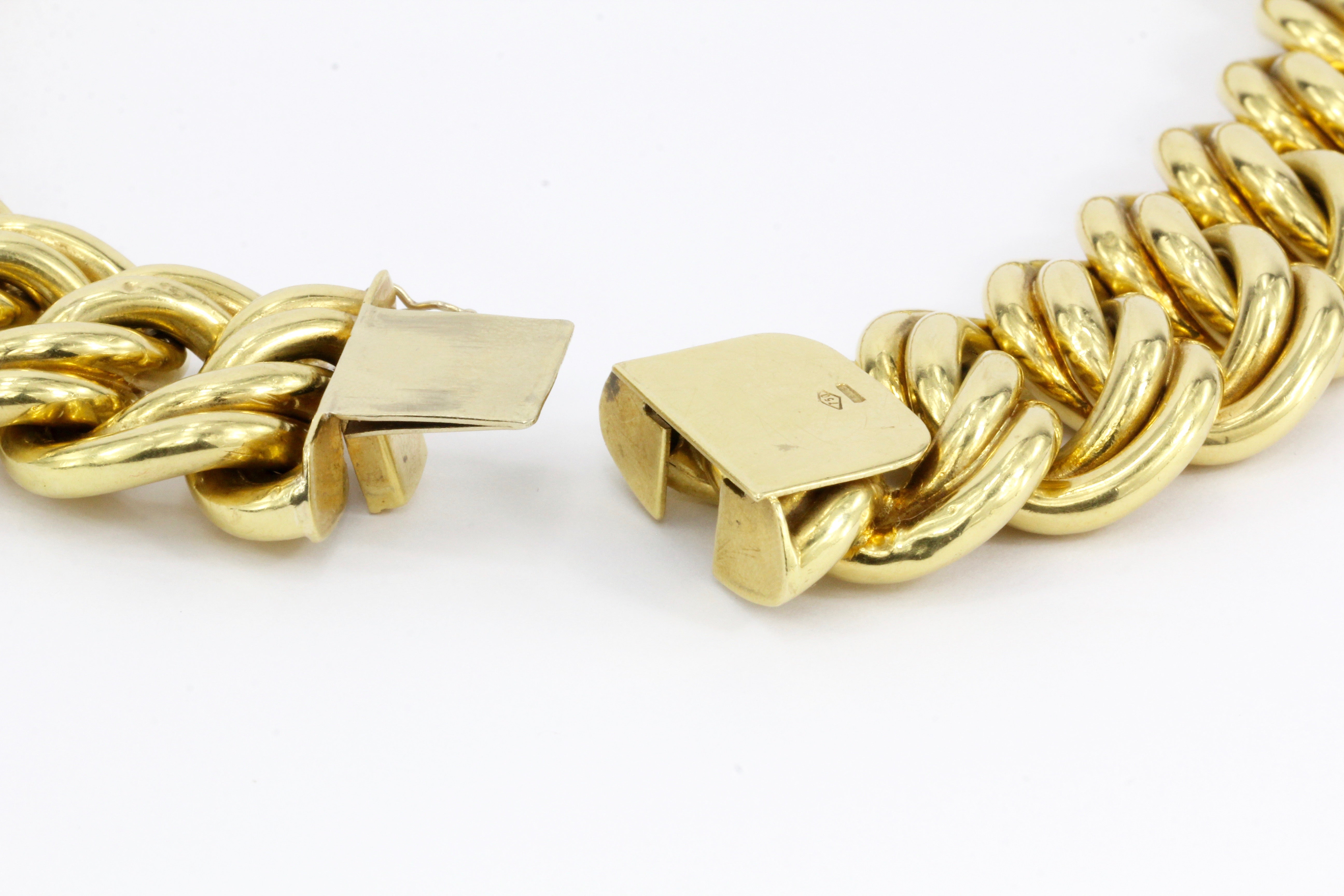 Retro 18K Gold Chunky Italian Link Necklace c.1980's - Queen May