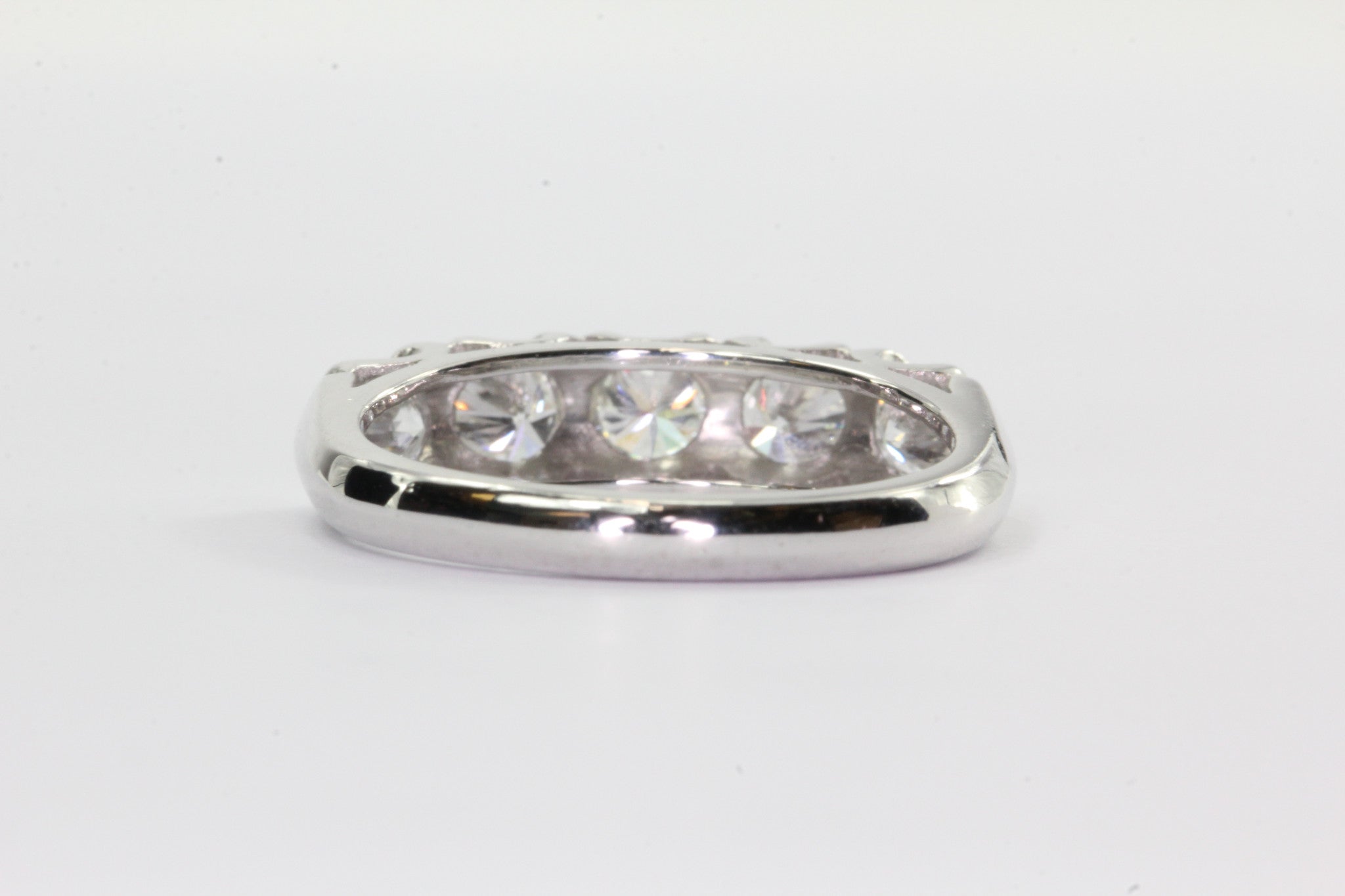Antique Art Deco Platinum 1 CTW Diamond 5 Stone Anniversary Band Ring Size 6 - Queen May