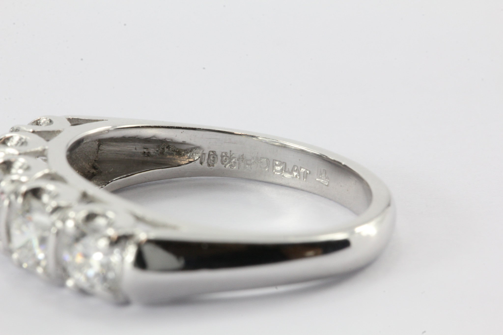 Antique Art Deco Platinum 1 CTW Diamond 5 Stone Anniversary Band Ring Size 6 - Queen May