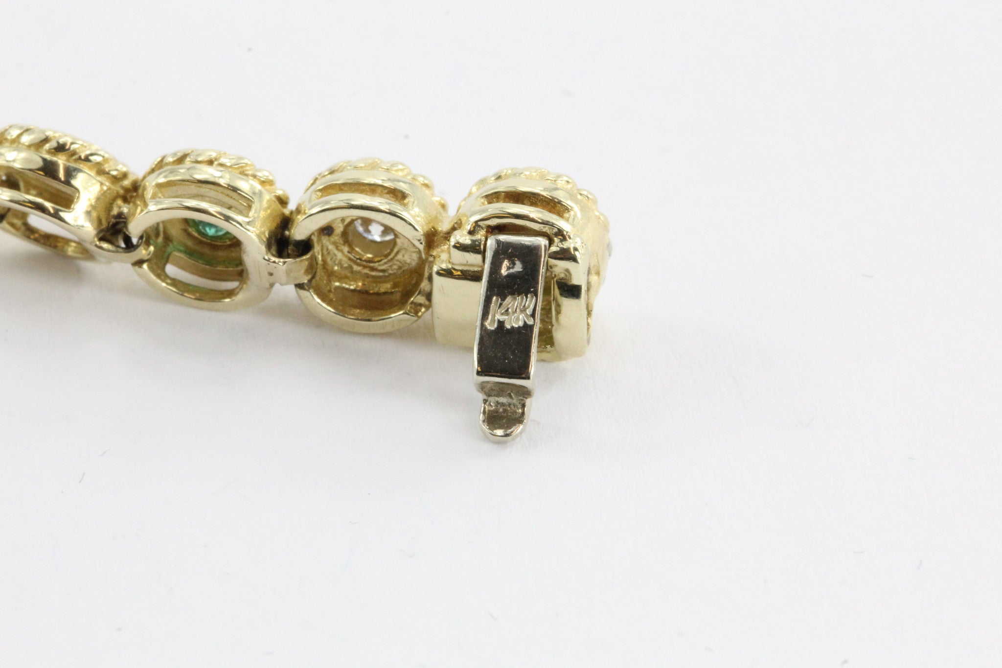 14K Gold Custom Emerald & Diamond Tennis Bracelet 4TCW - Queen May