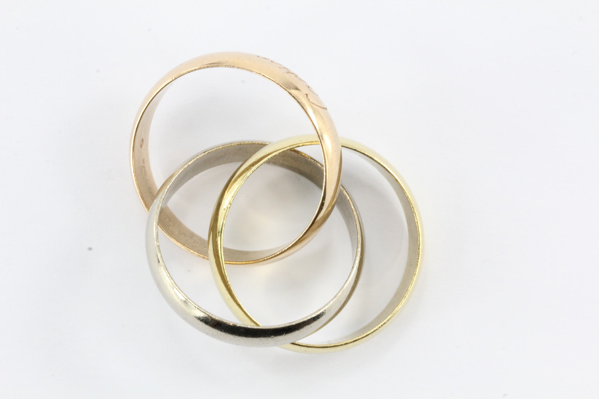 Cartier 18K Tri Color Trinity Ring Size 11 - Queen May